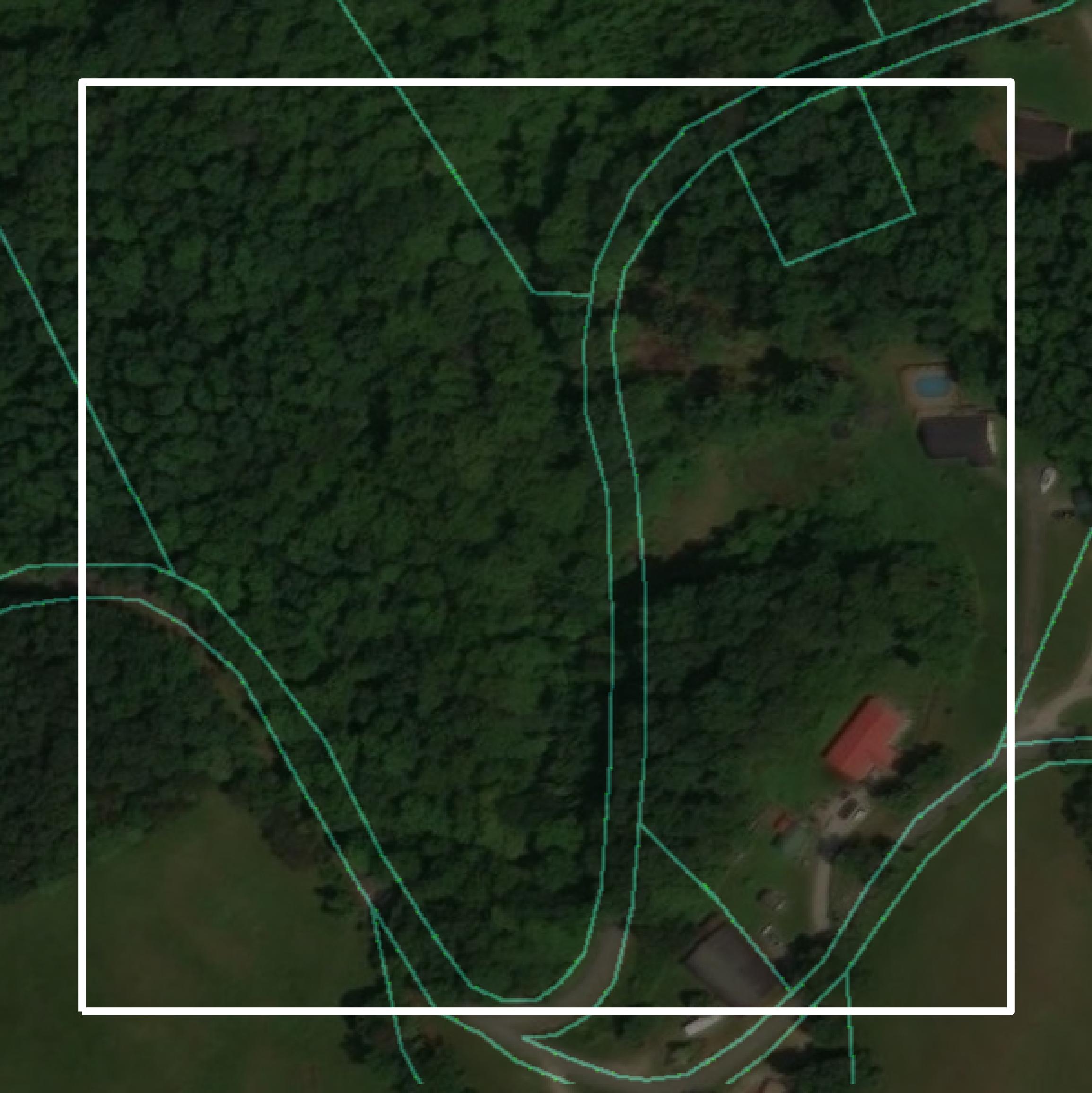 This image shows parcel and building data in Menifee County created using GIS data in Equator.