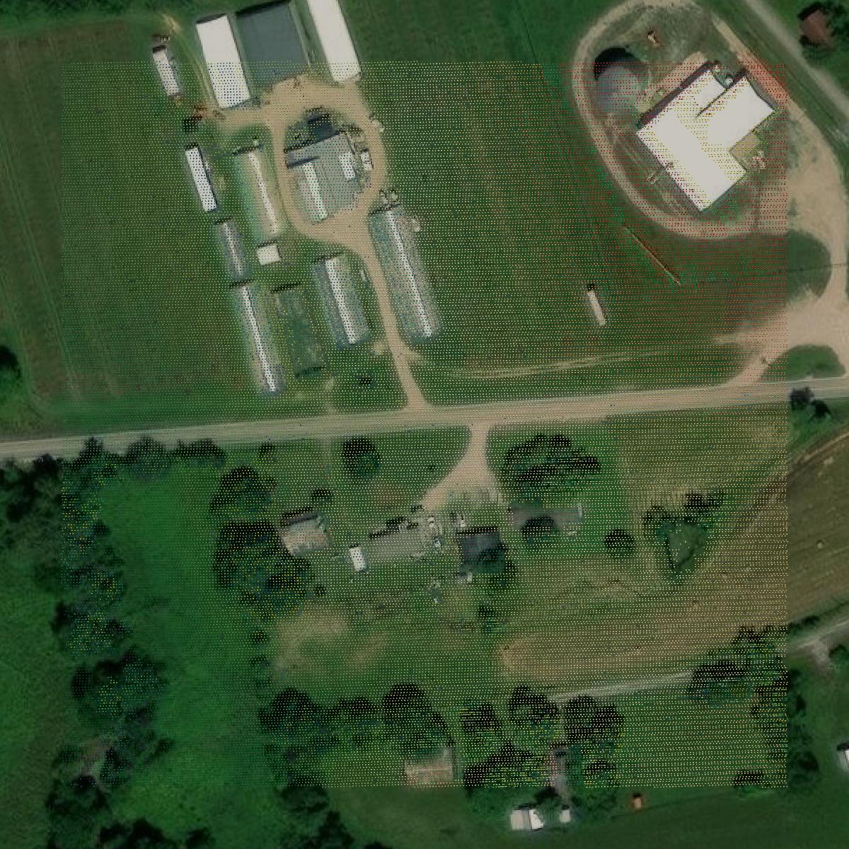 This image shows a LiDAR point cloud in Metcalfe County created using GIS data in Equator.