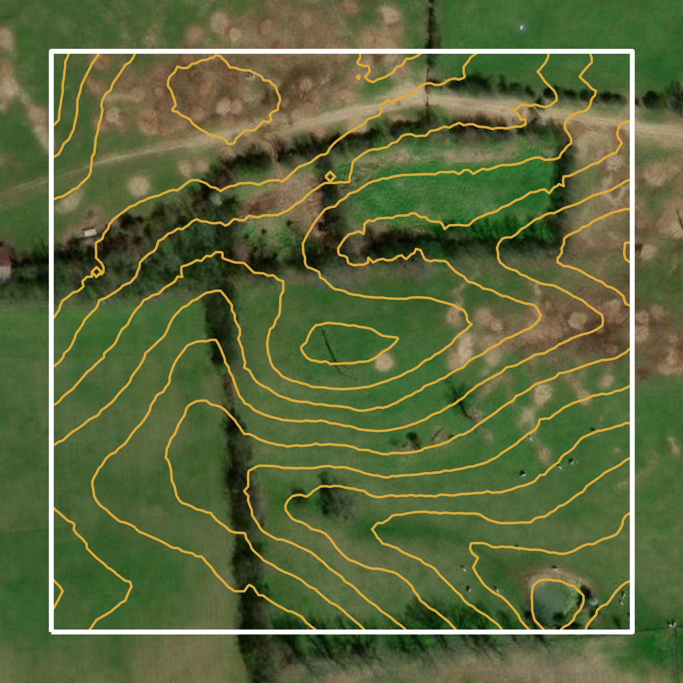 This image shows a contour map in Montgomery County created using GIS data in Equator.