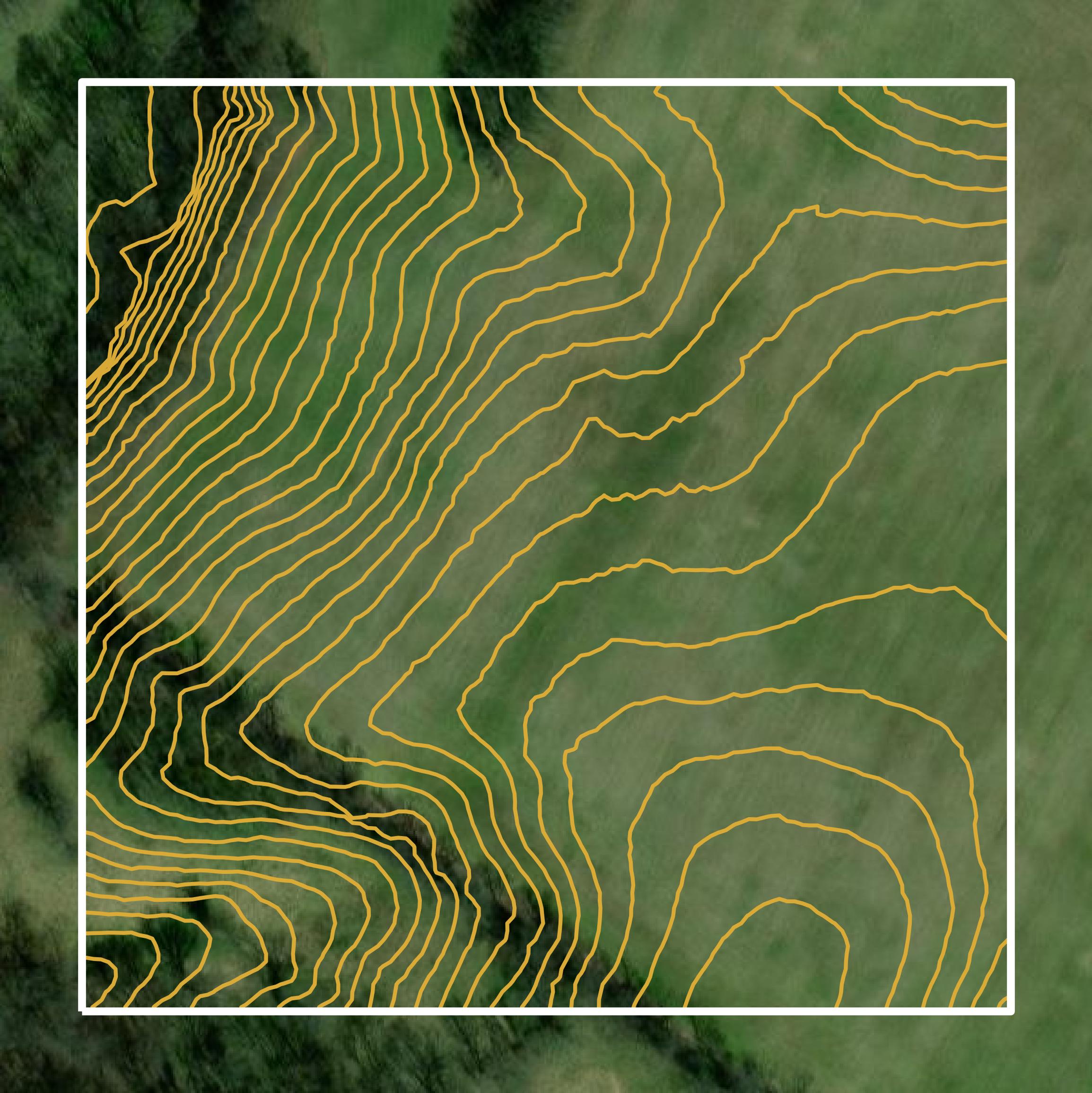 This image shows a contour map in Montgomery County created using GIS data in Equator.