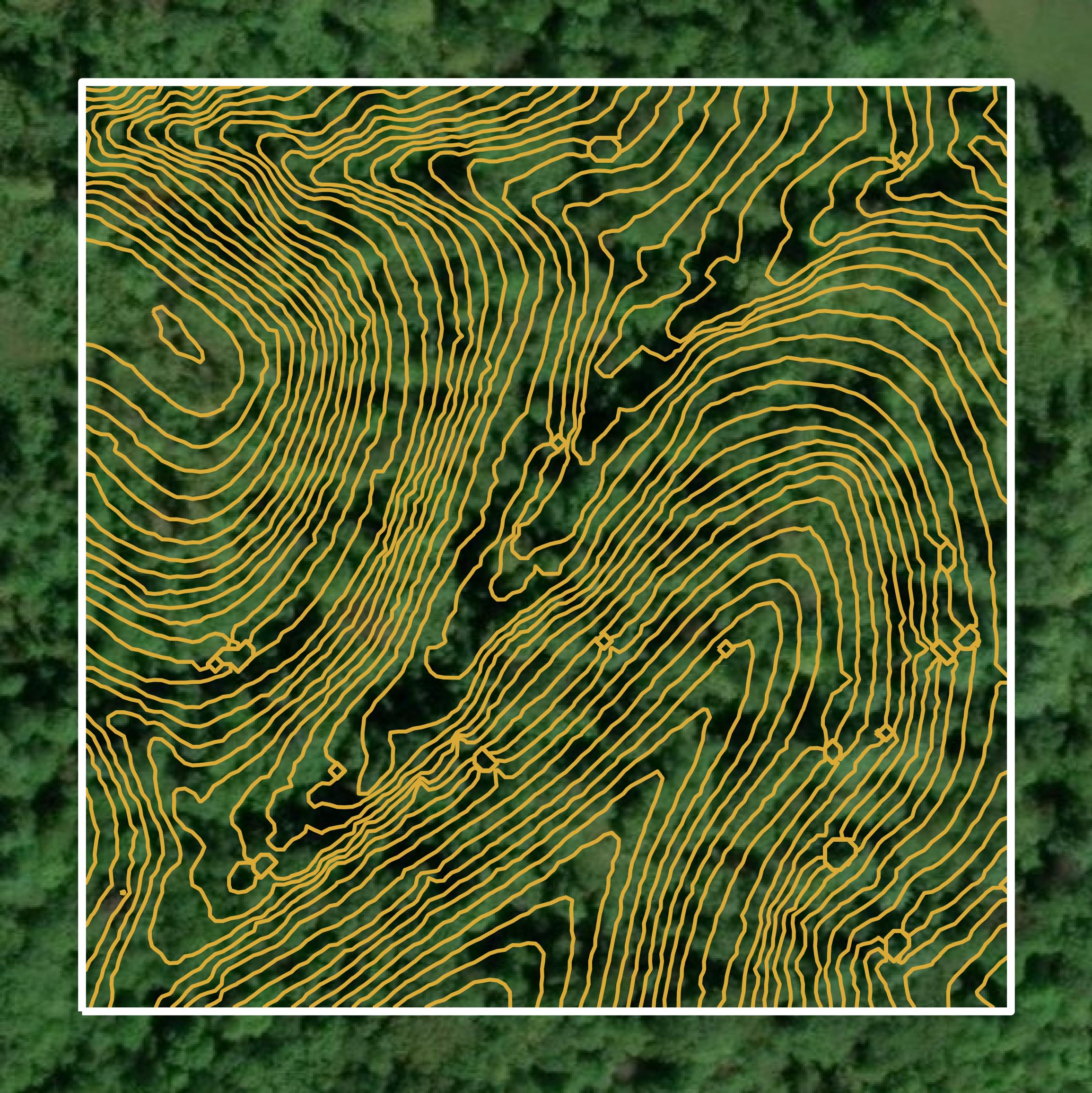 This image shows a contour map in Morgan County created using GIS data in Equator.