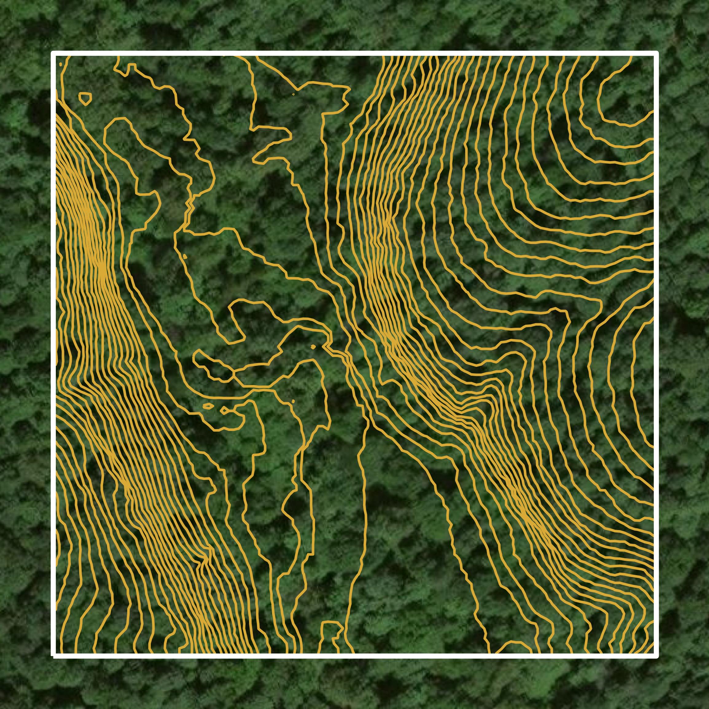 This image shows a contour map in Nelson County created using GIS data in Equator.