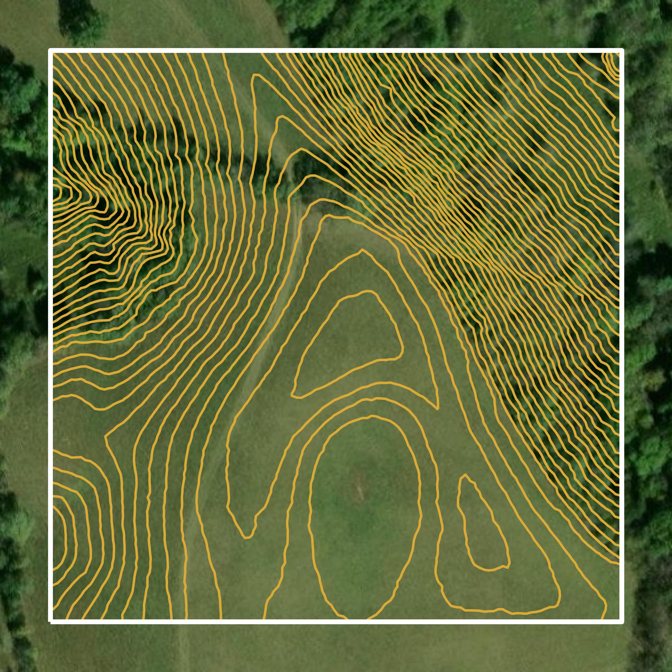 This image shows a contour map in Nicholas County created using GIS data in Equator.