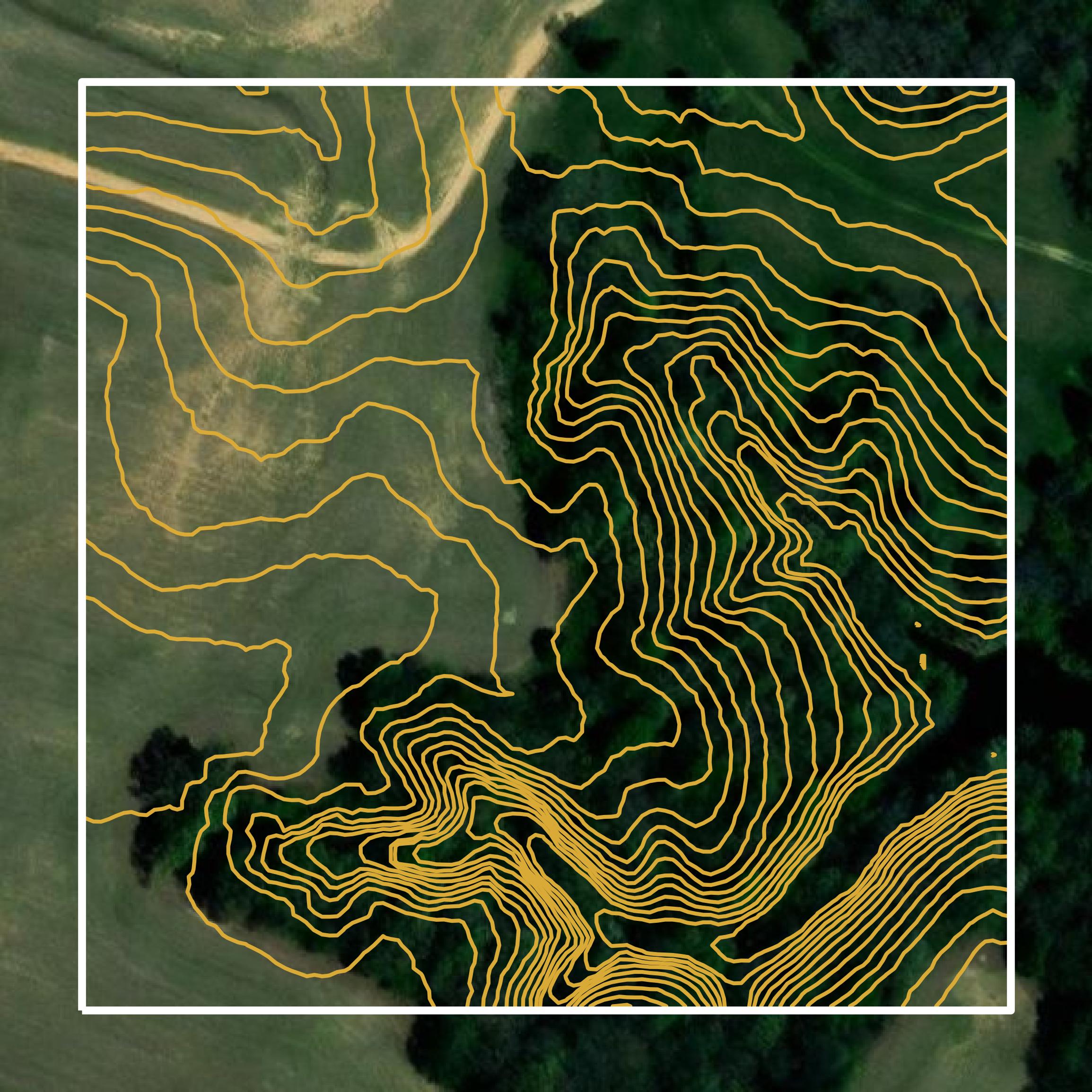 This image shows a contour map in Ohio County created using GIS data in Equator.