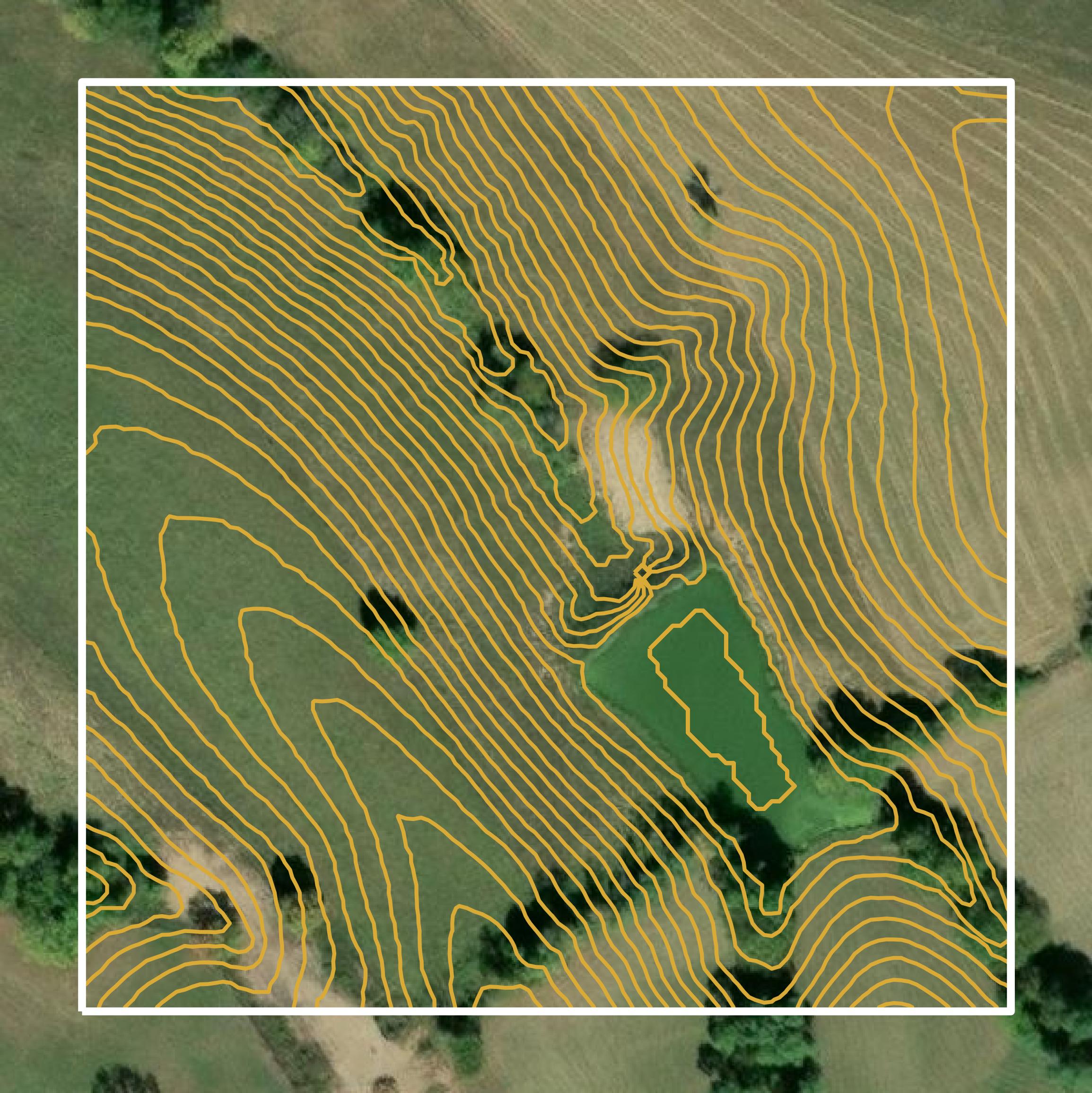 This image shows a contour map in Owen County created using GIS data in Equator.