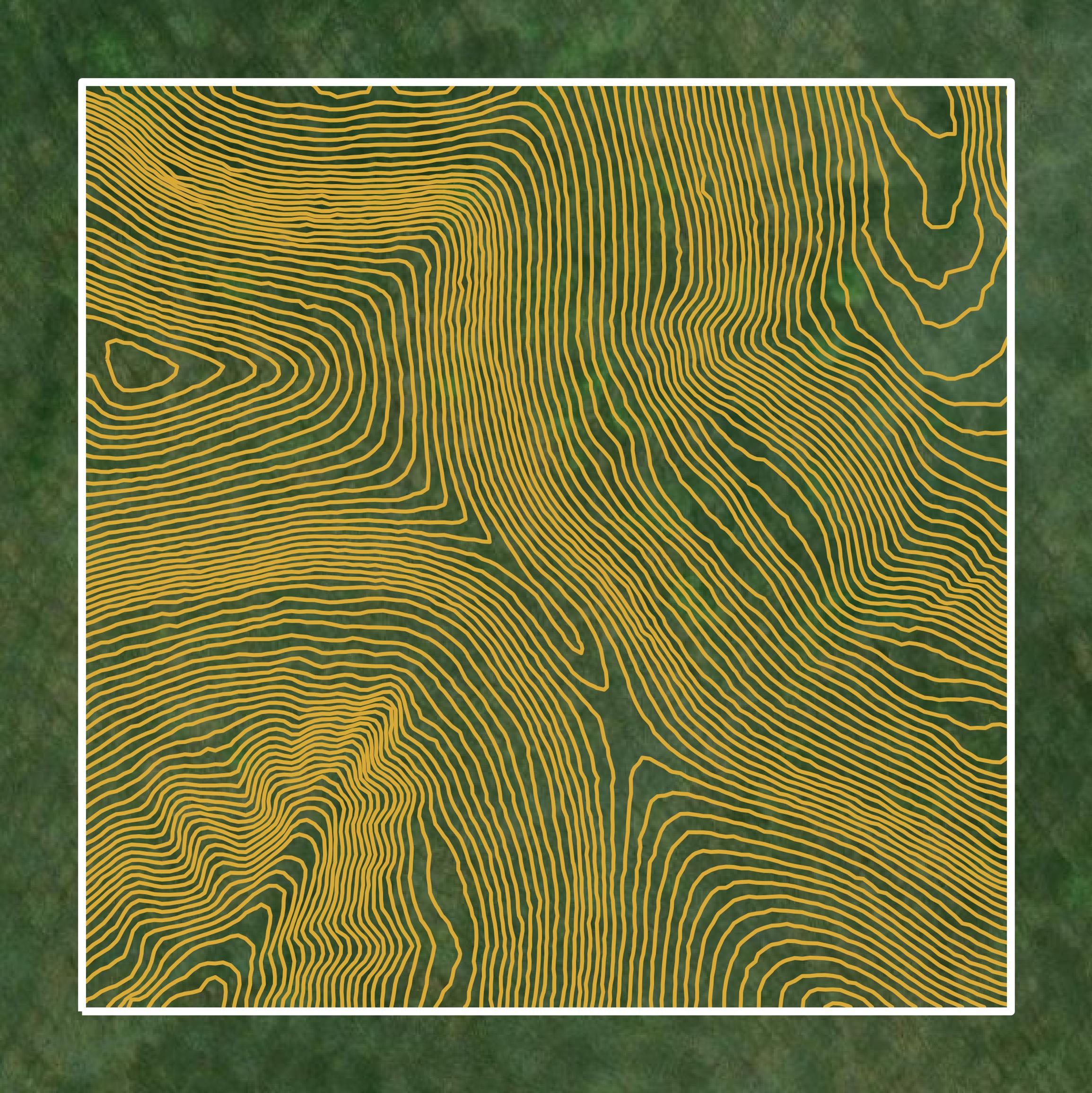 This image shows a contour map in Owsley County created using GIS data in Equator.