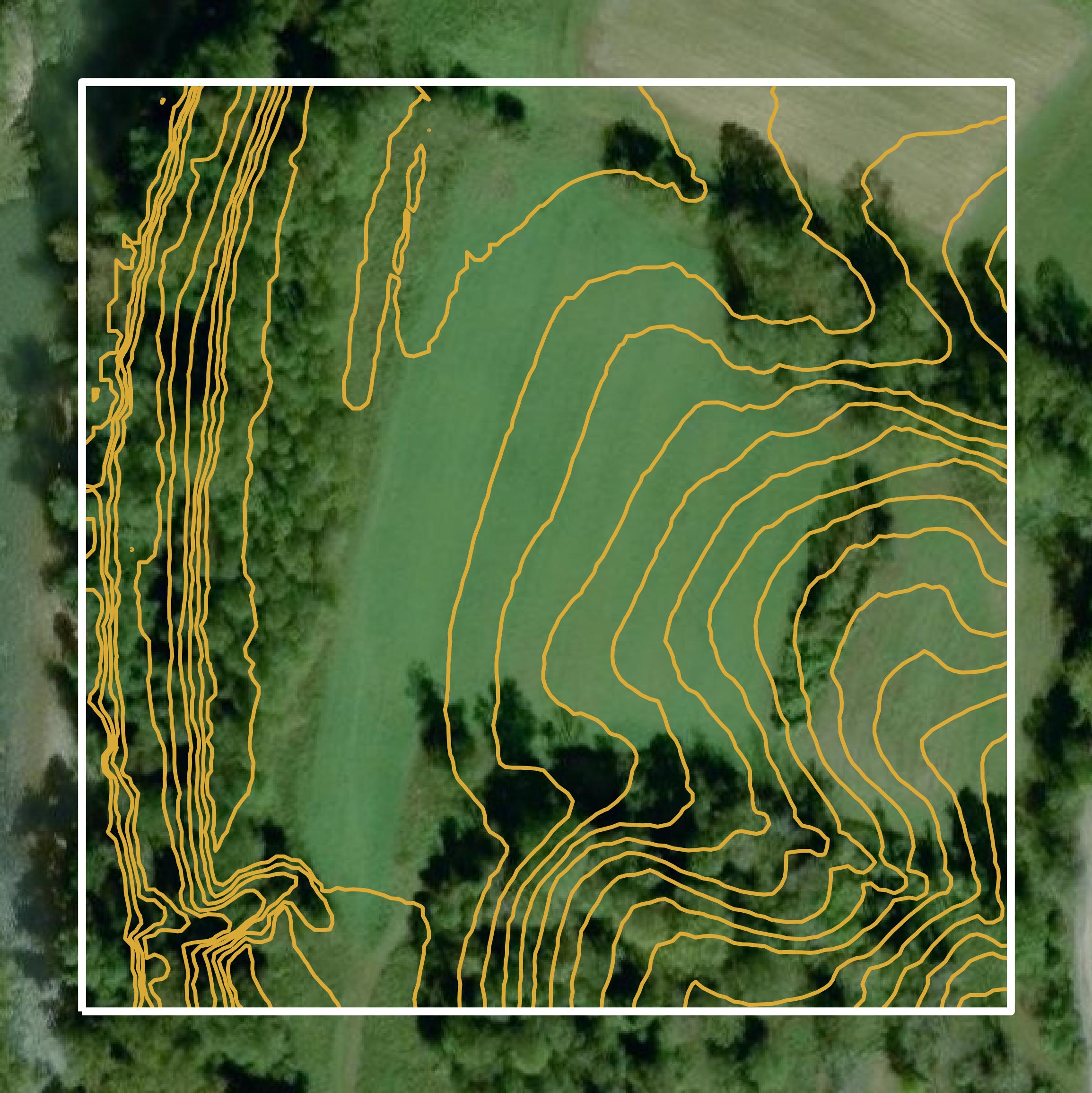 This image shows a contour map in Owsley County created using GIS data in Equator.