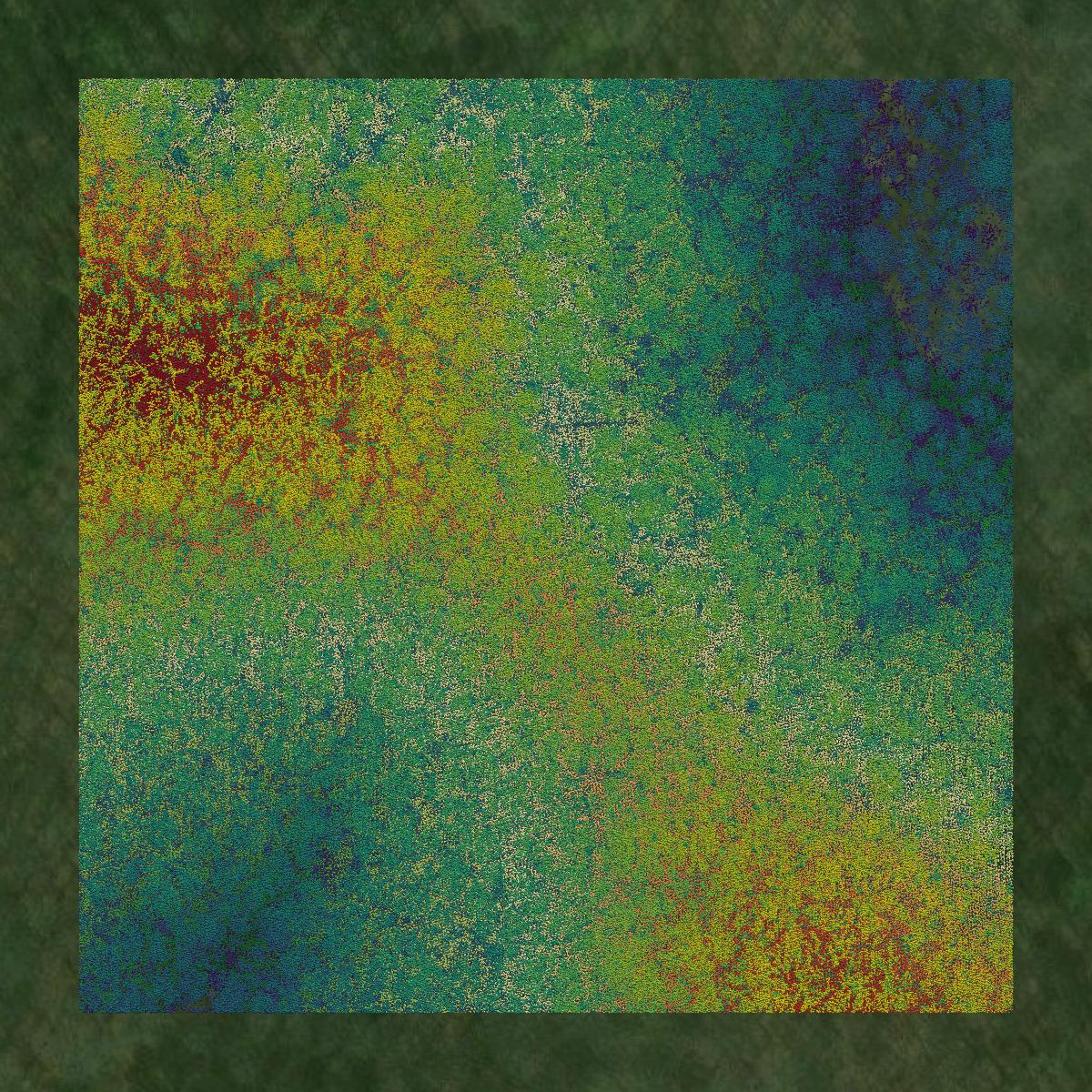 This image shows a LiDAR point cloud in Owsley County created using GIS data in Equator.
