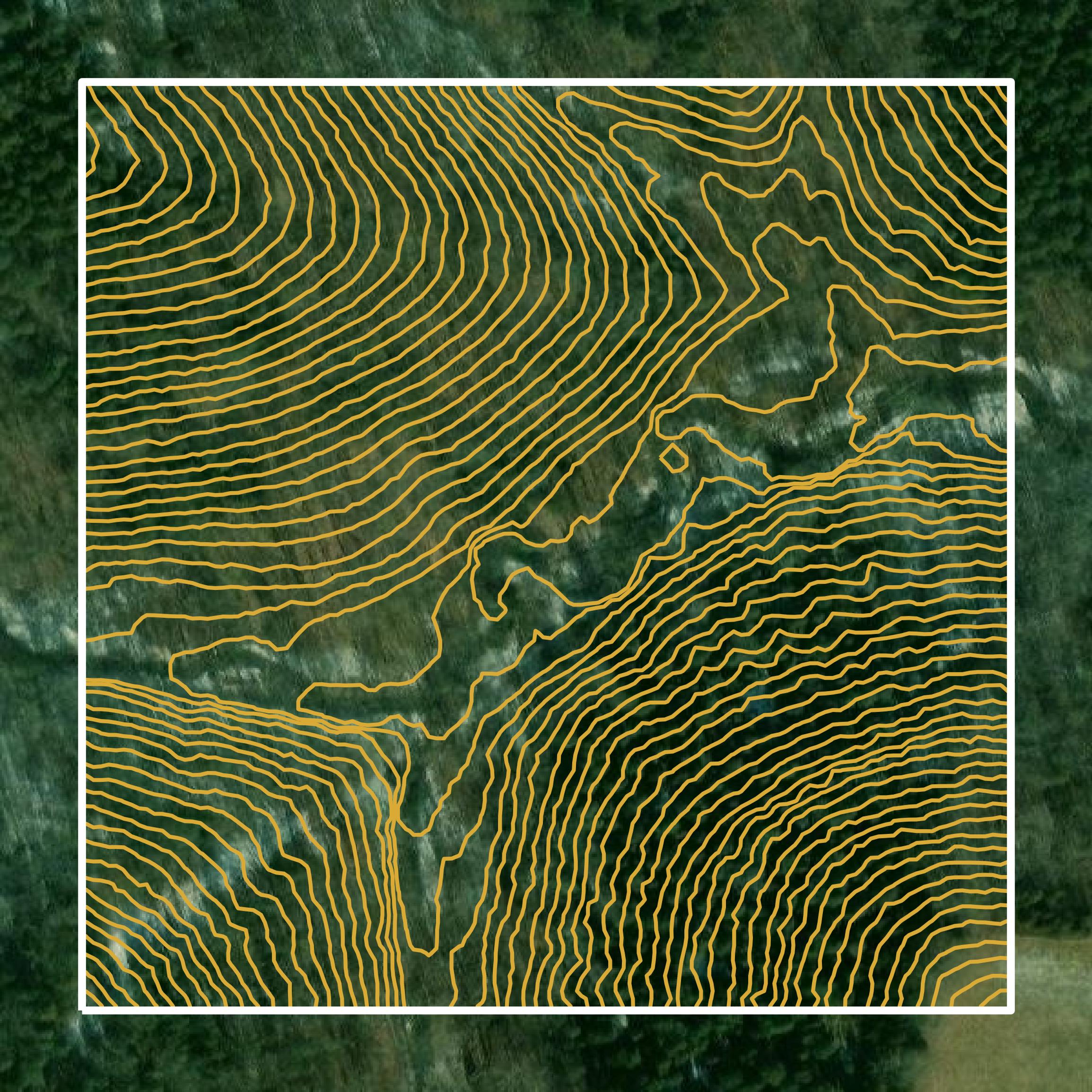 This image shows a contour map in Pendleton County created using GIS data in Equator.