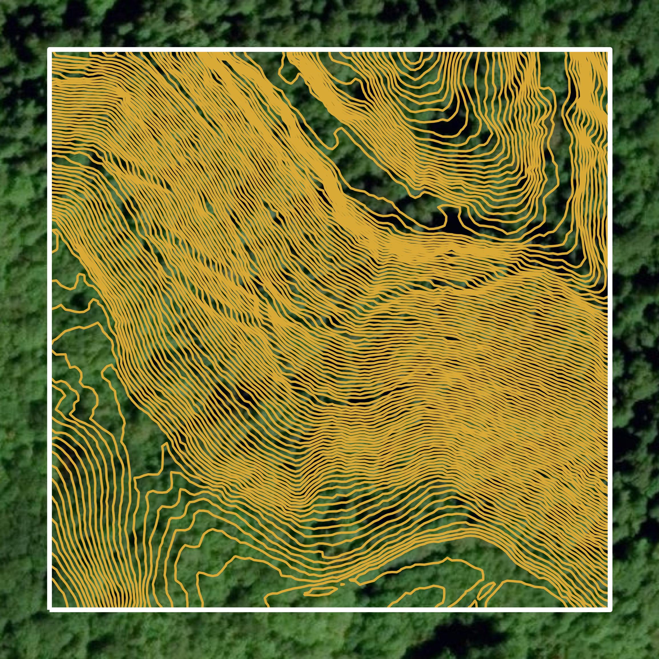 This image shows a contour map in Perry County created using GIS data in Equator.