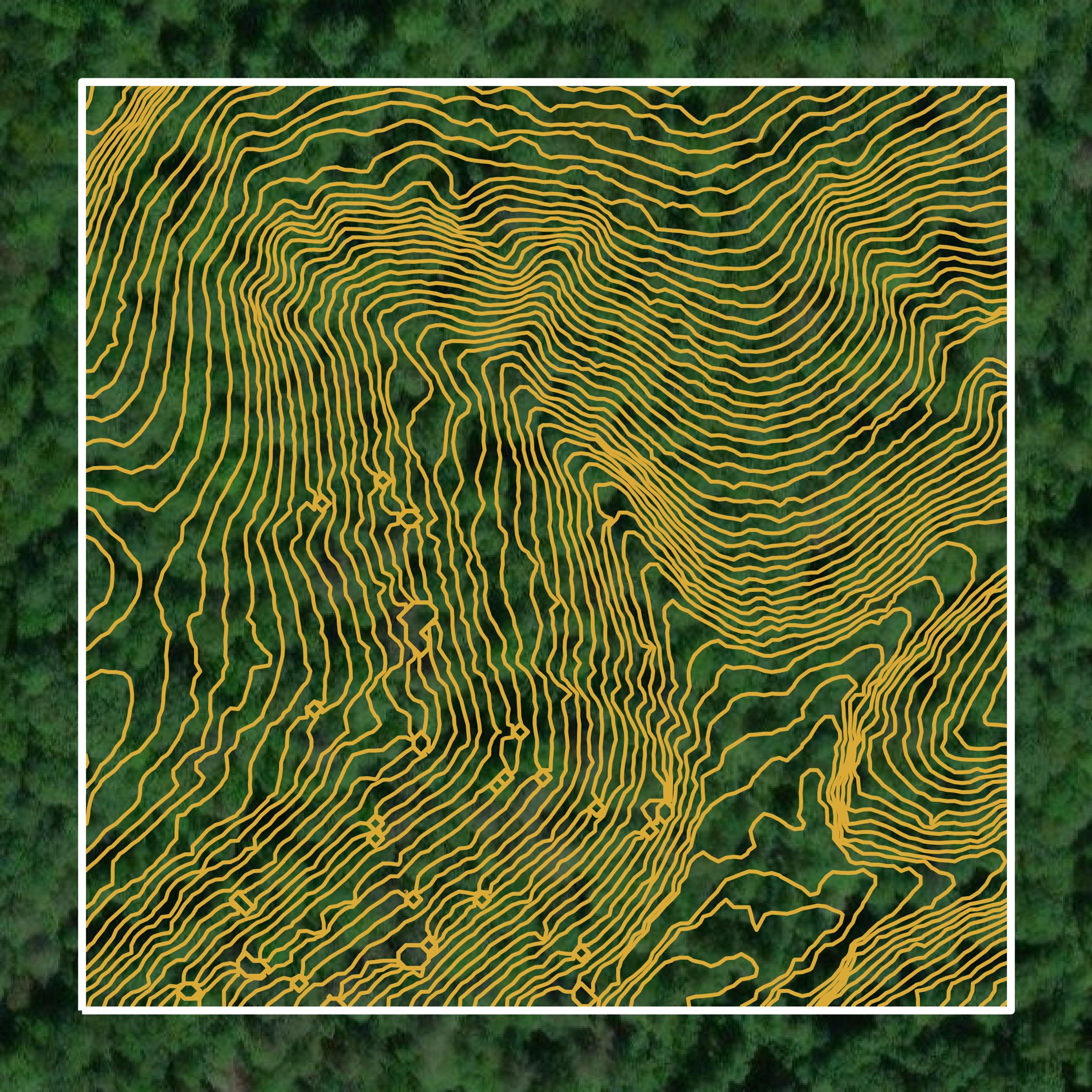 This image shows a contour map in Powell County created using GIS data in Equator.