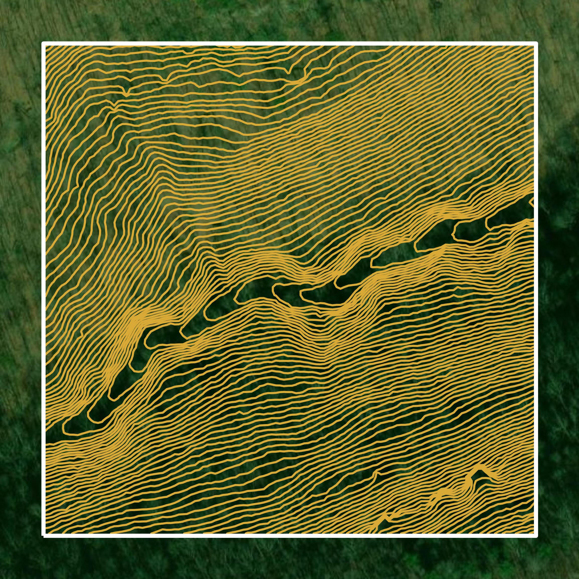 This image shows a contour map in Rockcastle County created using GIS data in Equator.