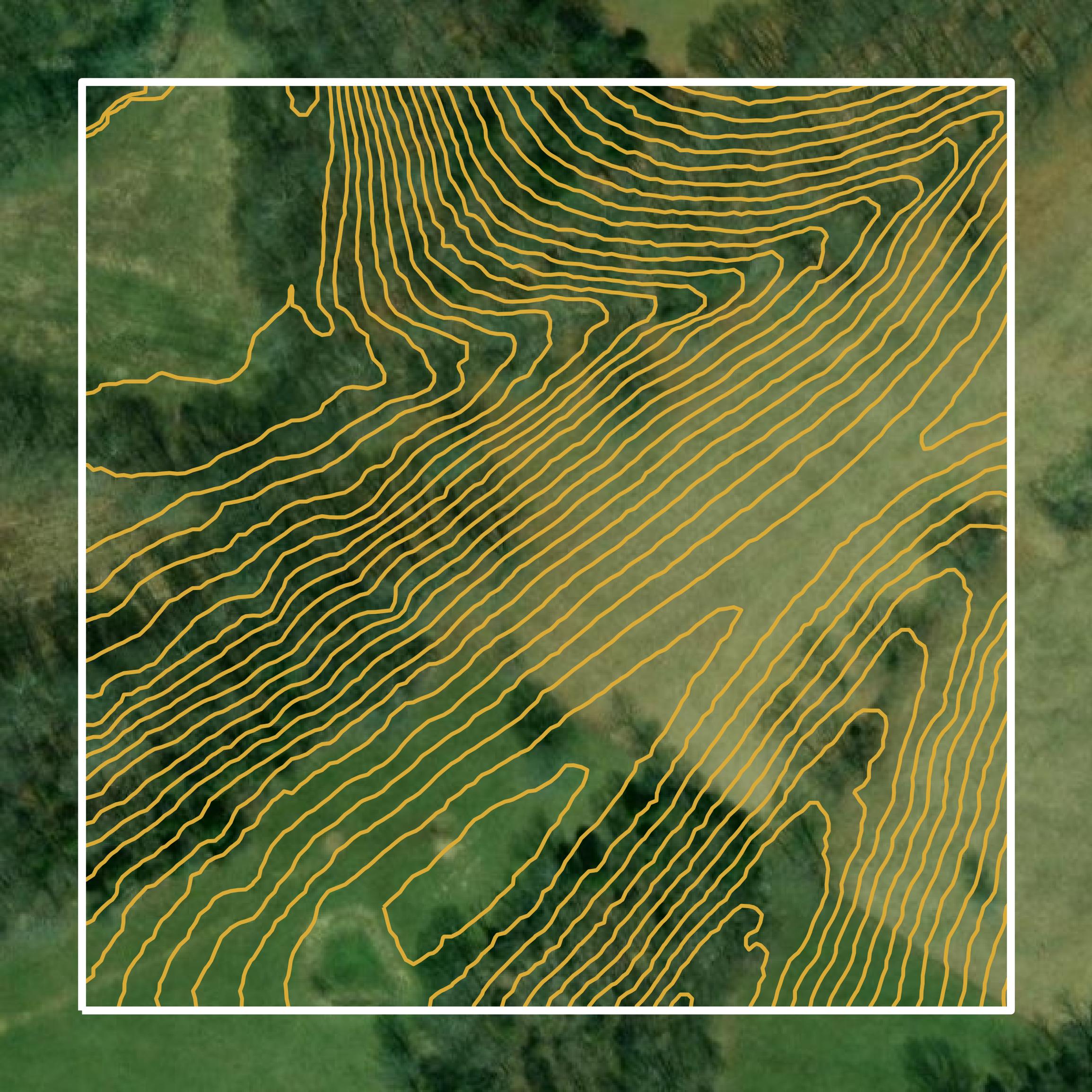This image shows a contour map in Scott County created using GIS data in Equator.