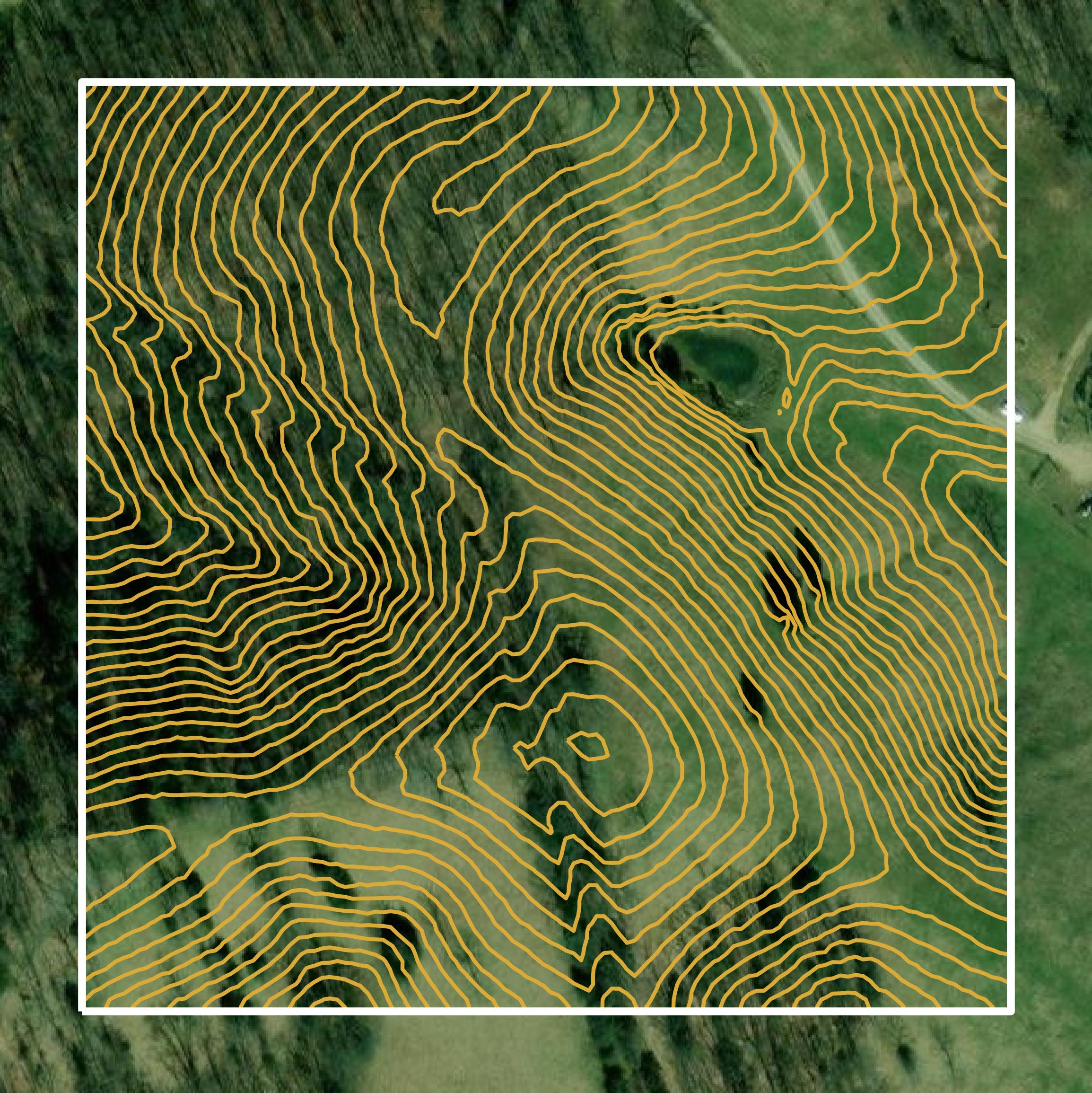 This image shows a contour map in Scott County created using GIS data in Equator.