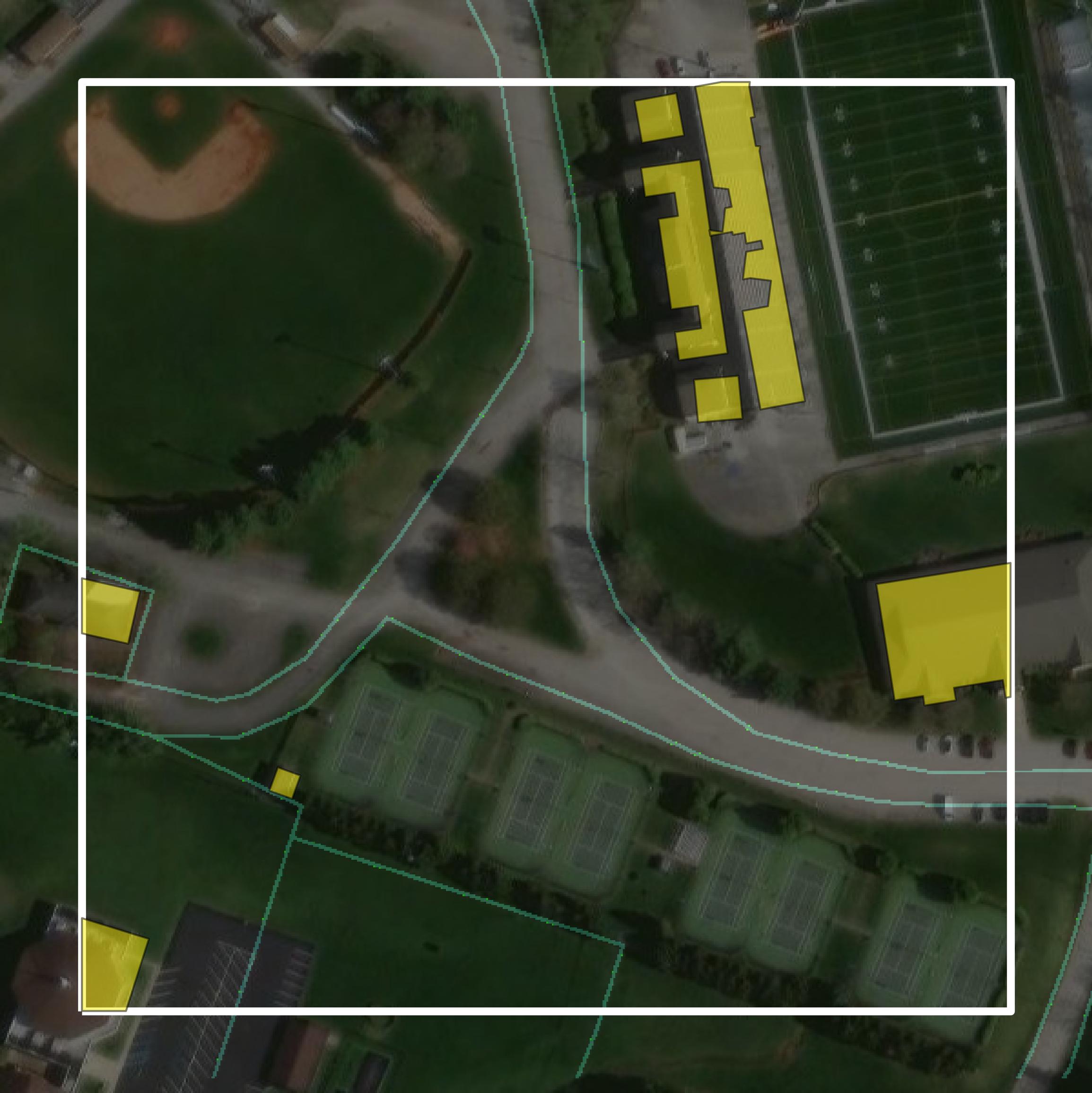 This image shows parcel and building data in Scott County created using GIS data in Equator.