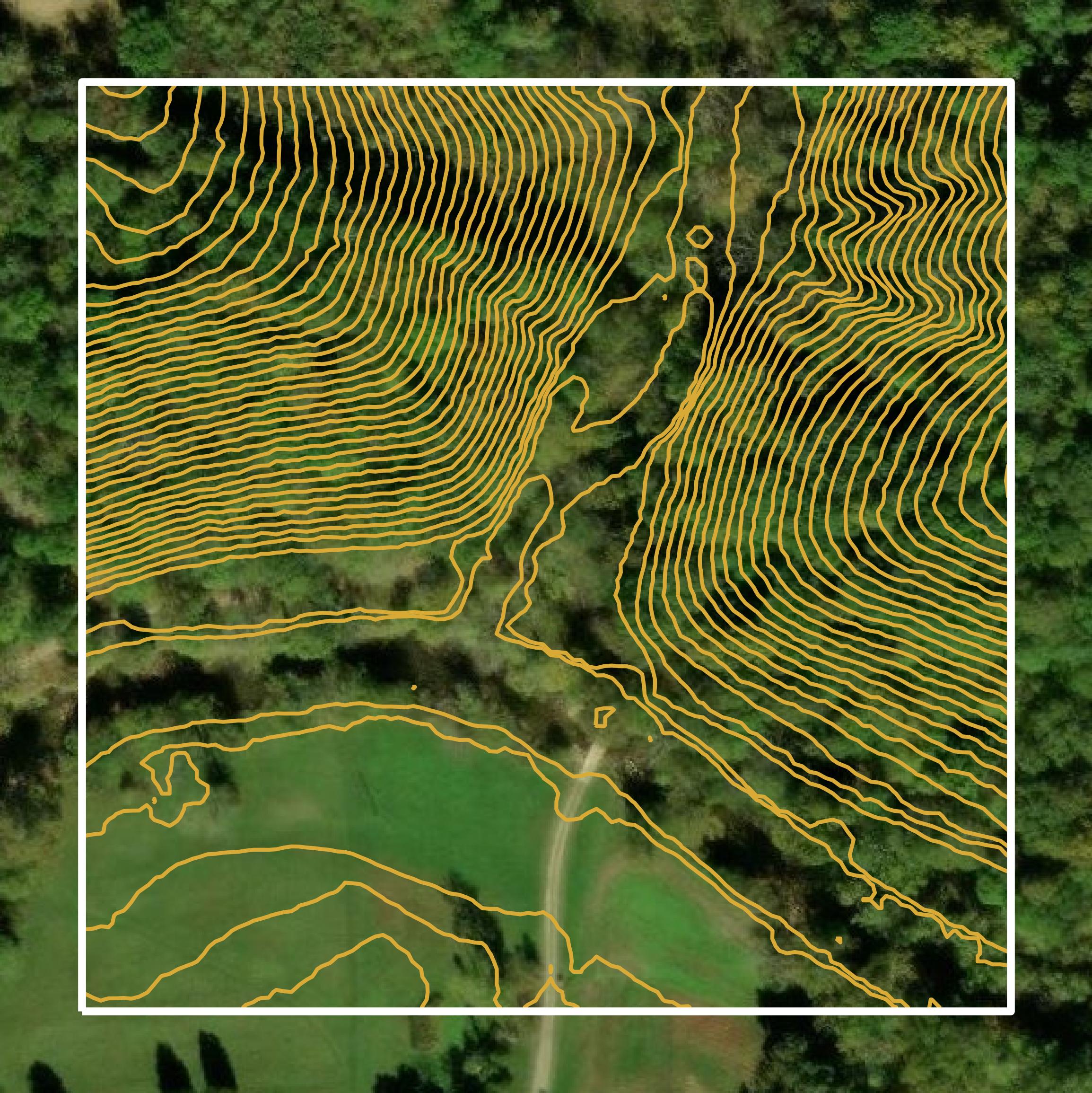 This image shows a contour map in Shelby County created using GIS data in Equator.
