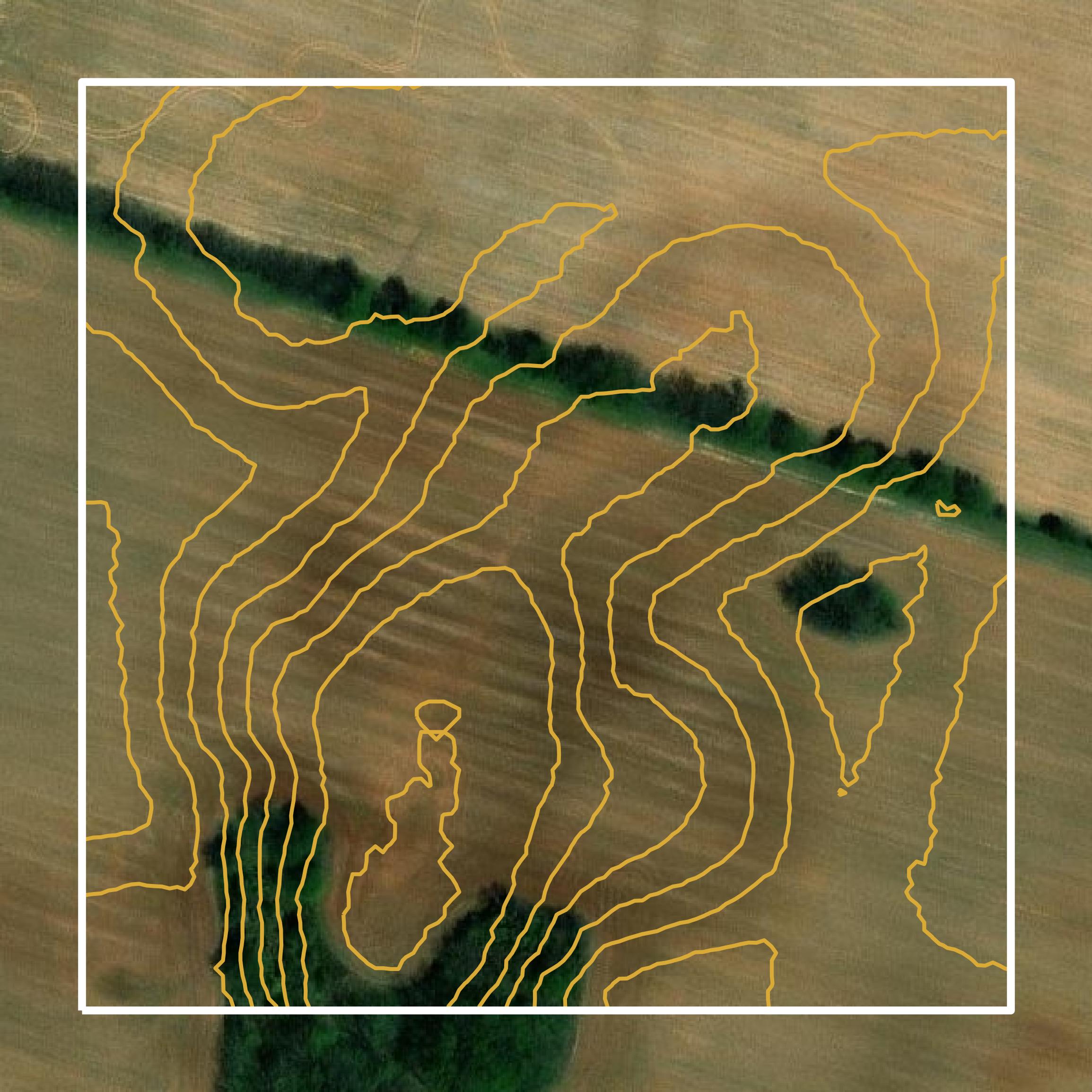 This image shows a contour map in Simpson County created using GIS data in Equator.