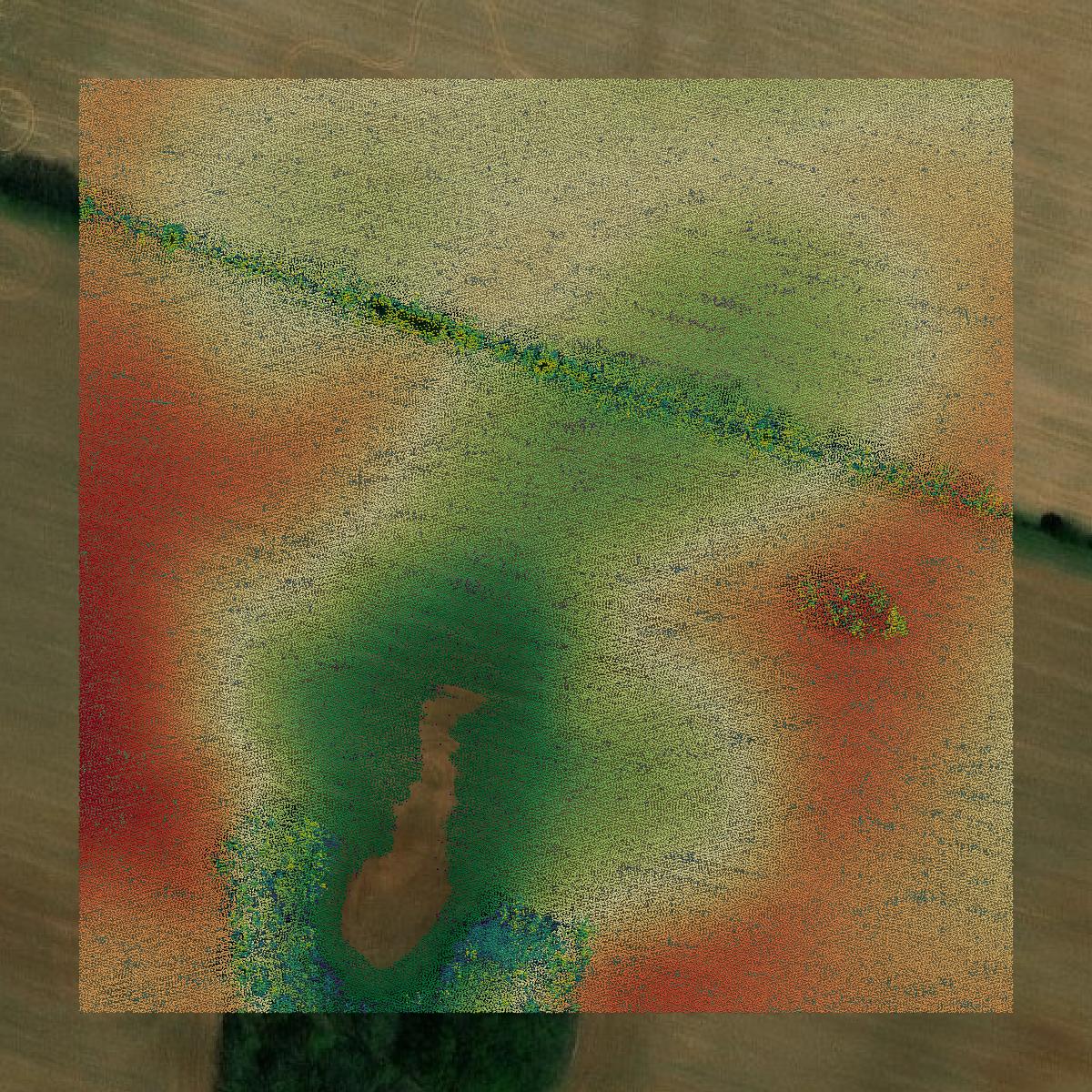 This image shows a LiDAR point cloud in Simpson County created using GIS data in Equator.