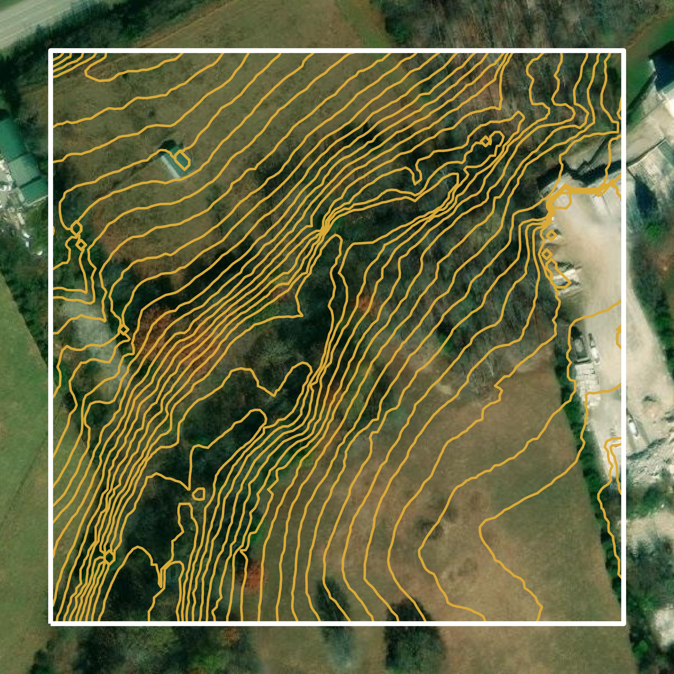 This image shows a contour map in Taylor County created using GIS data in Equator.