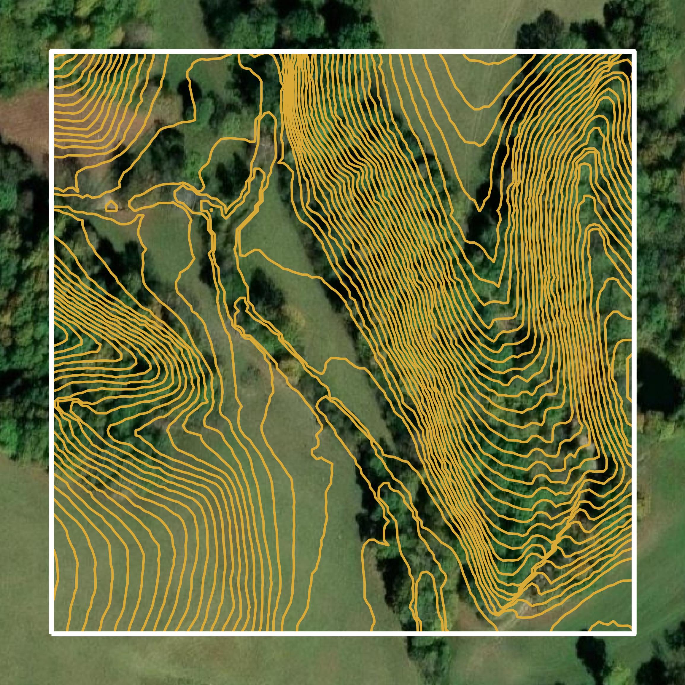 This image shows a contour map in Taylor County created using GIS data in Equator.