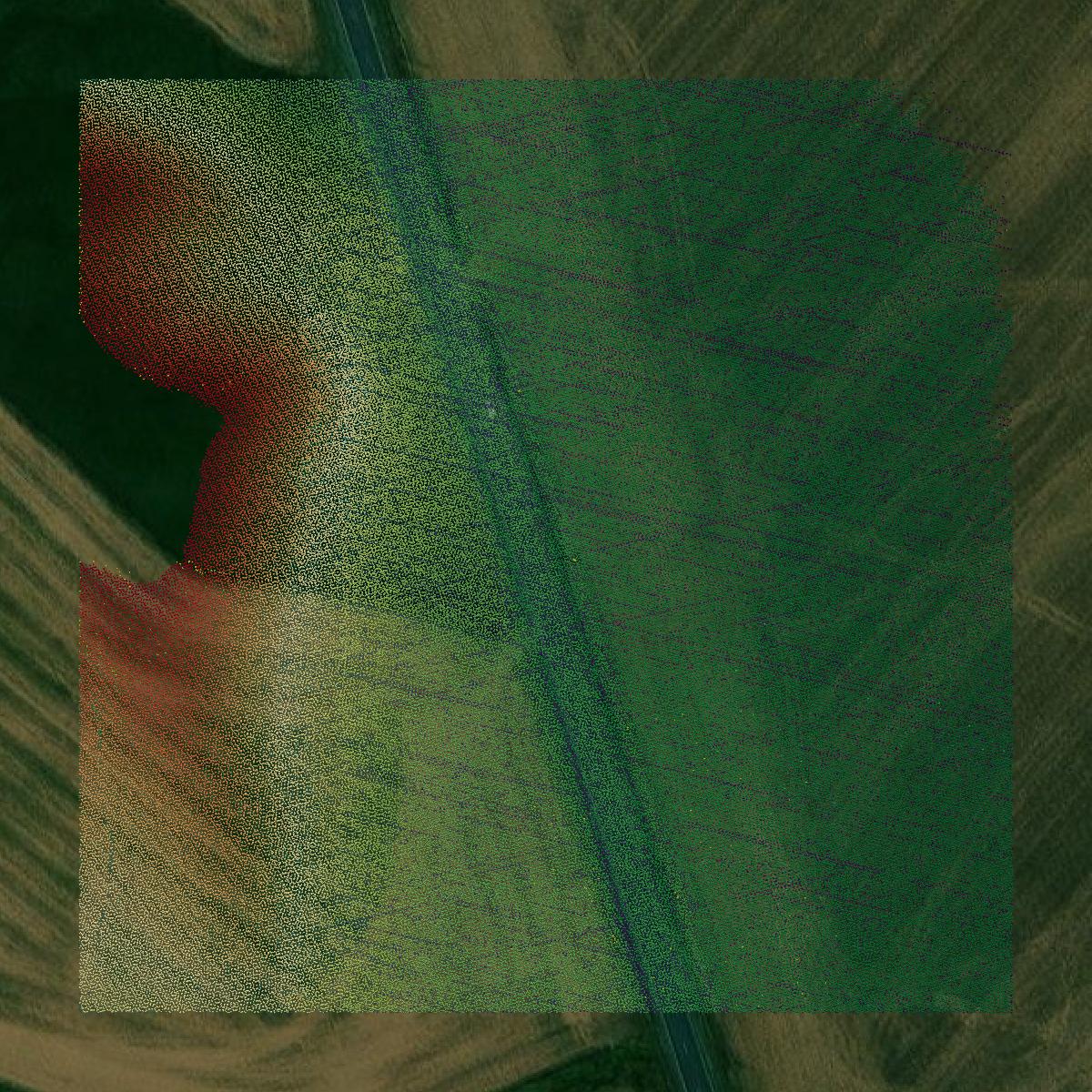This image shows a LiDAR point cloud in Union County created using GIS data in Equator.