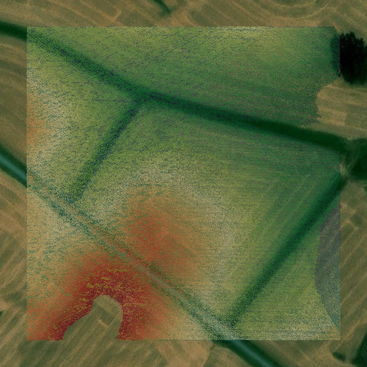 This image shows a LiDAR point cloud in Union County created using GIS data in Equator.