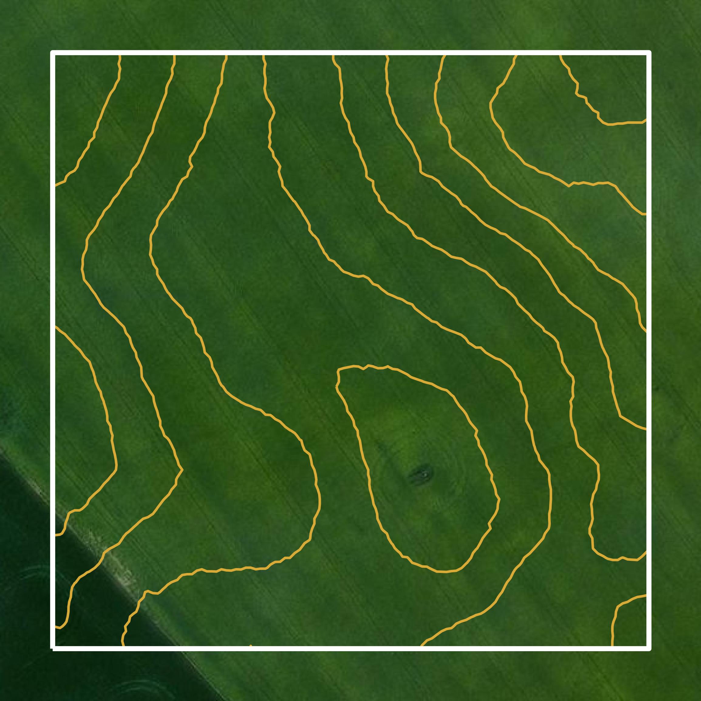 This image shows a contour map in Warren County created using GIS data in Equator.