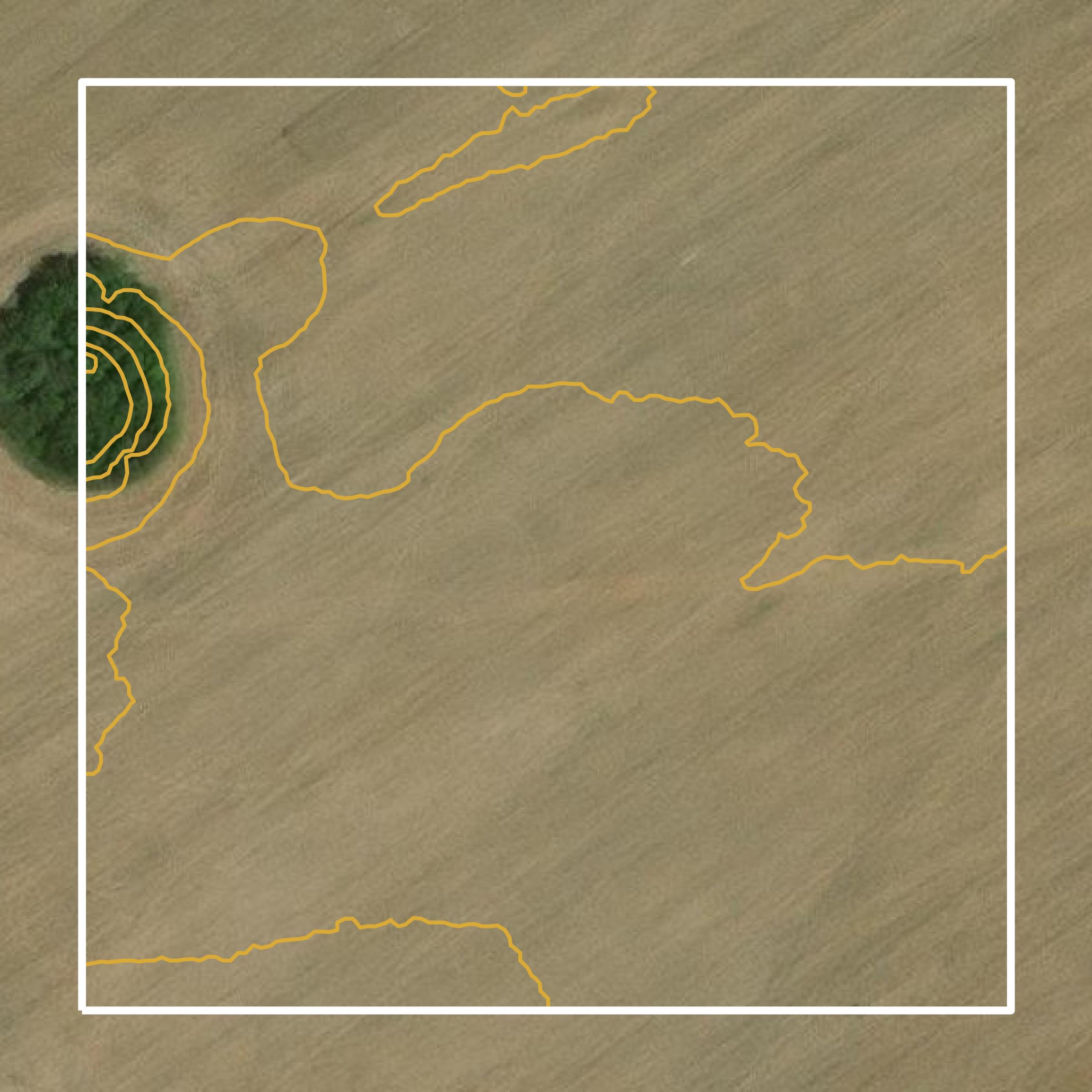 This image shows a contour map in Warren County created using GIS data in Equator.