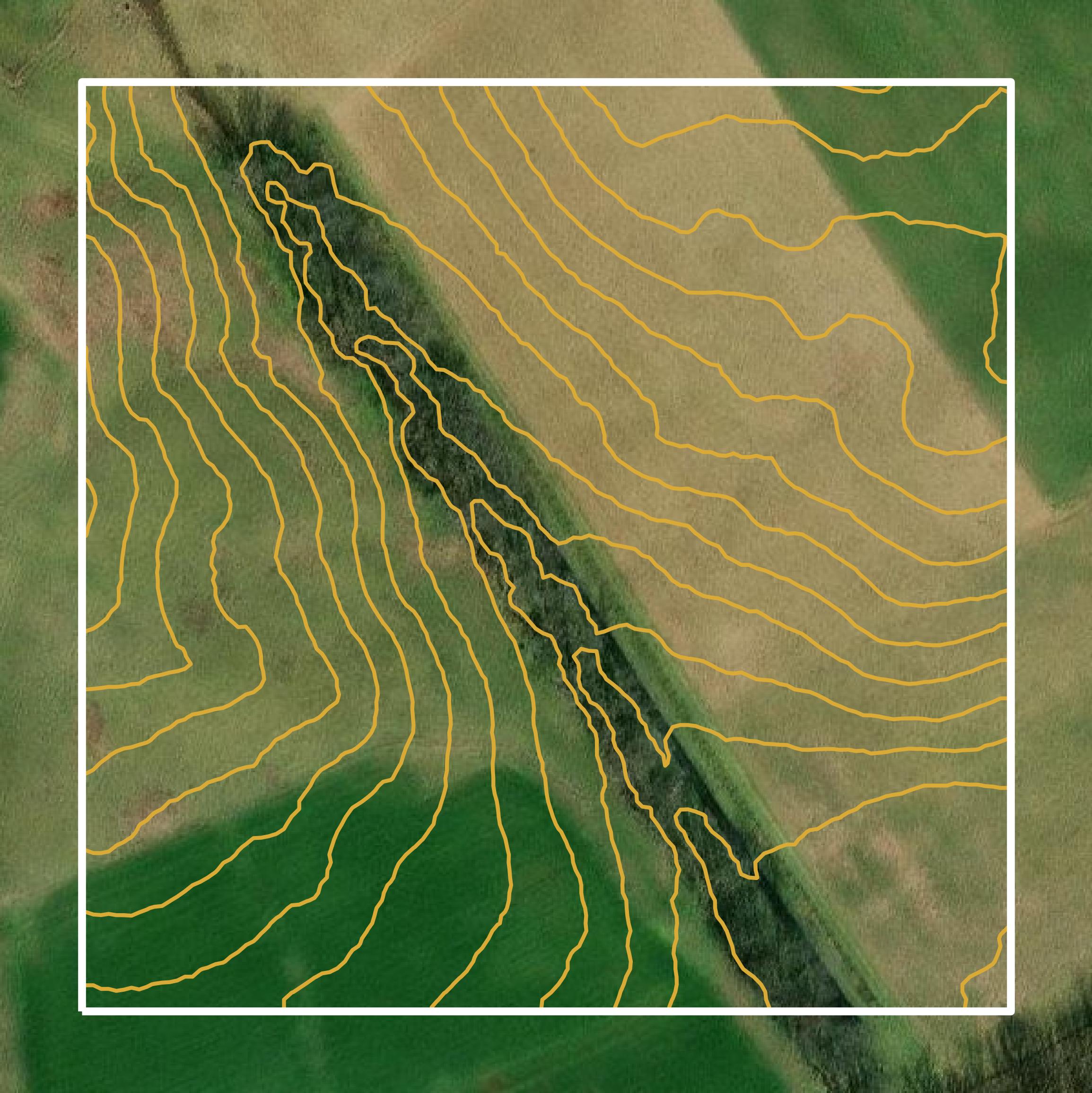 This image shows a contour map in Washington County created using GIS data in Equator.