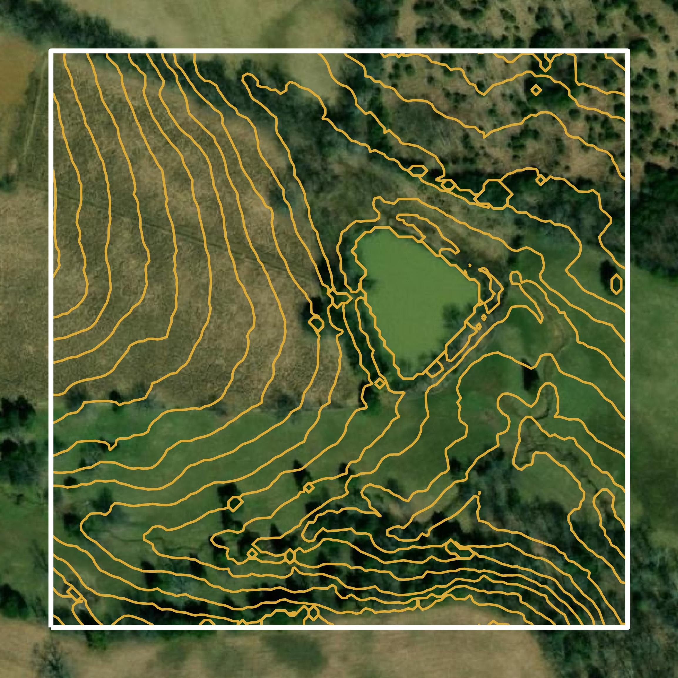 This image shows a contour map in Washington County created using GIS data in Equator.