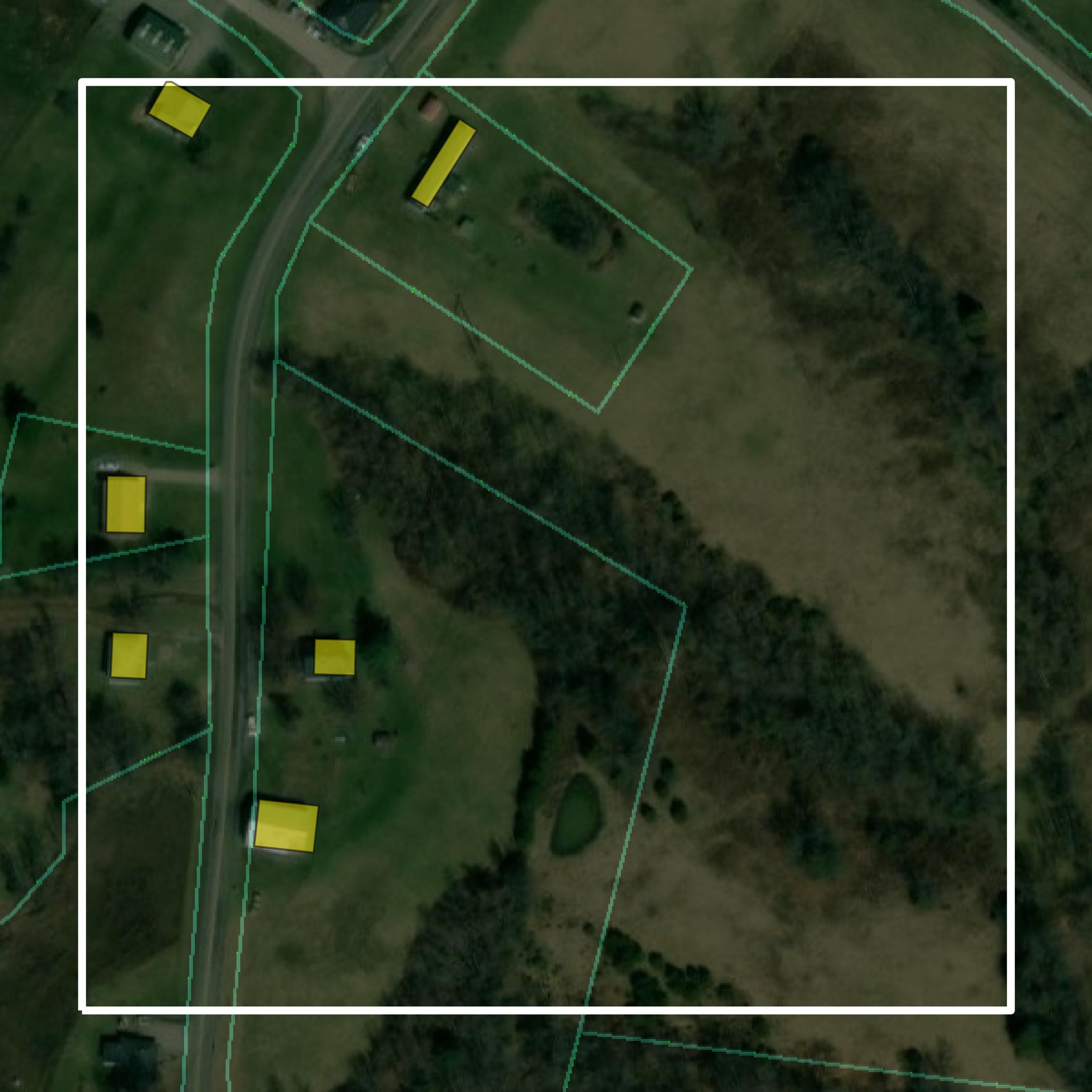 This image shows parcel and building data in Washington County created using GIS data in Equator.