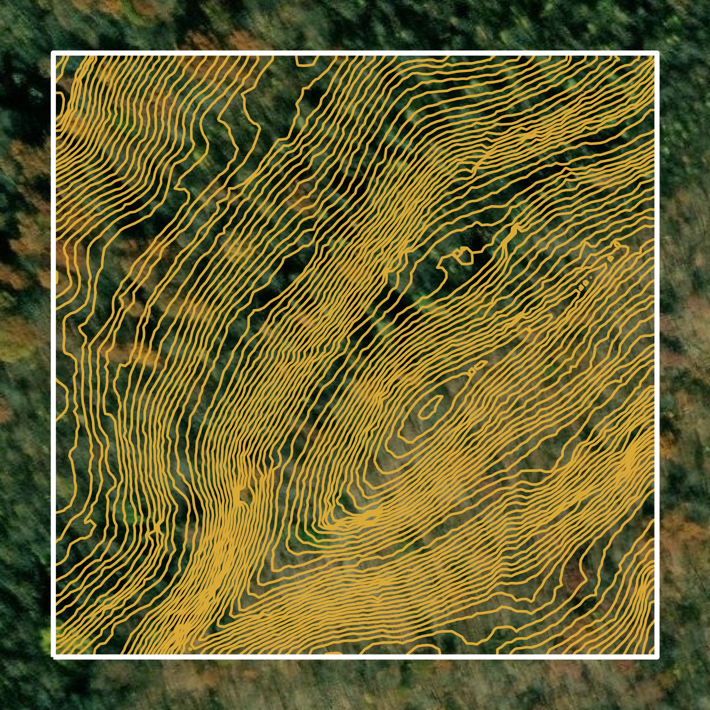 This image shows a contour map in Whitley County created using GIS data in Equator.