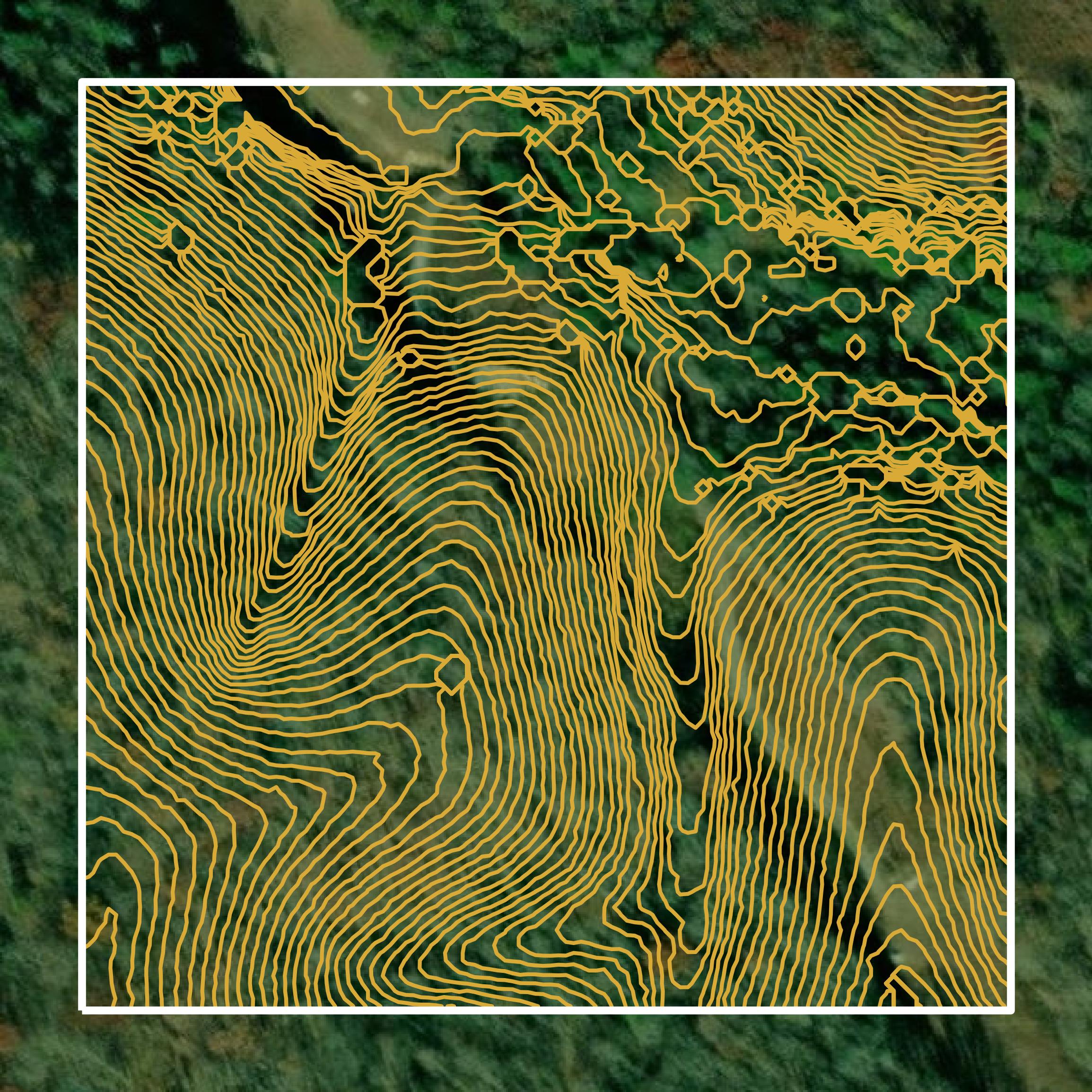 This image shows a contour map in Whitley County created using GIS data in Equator.