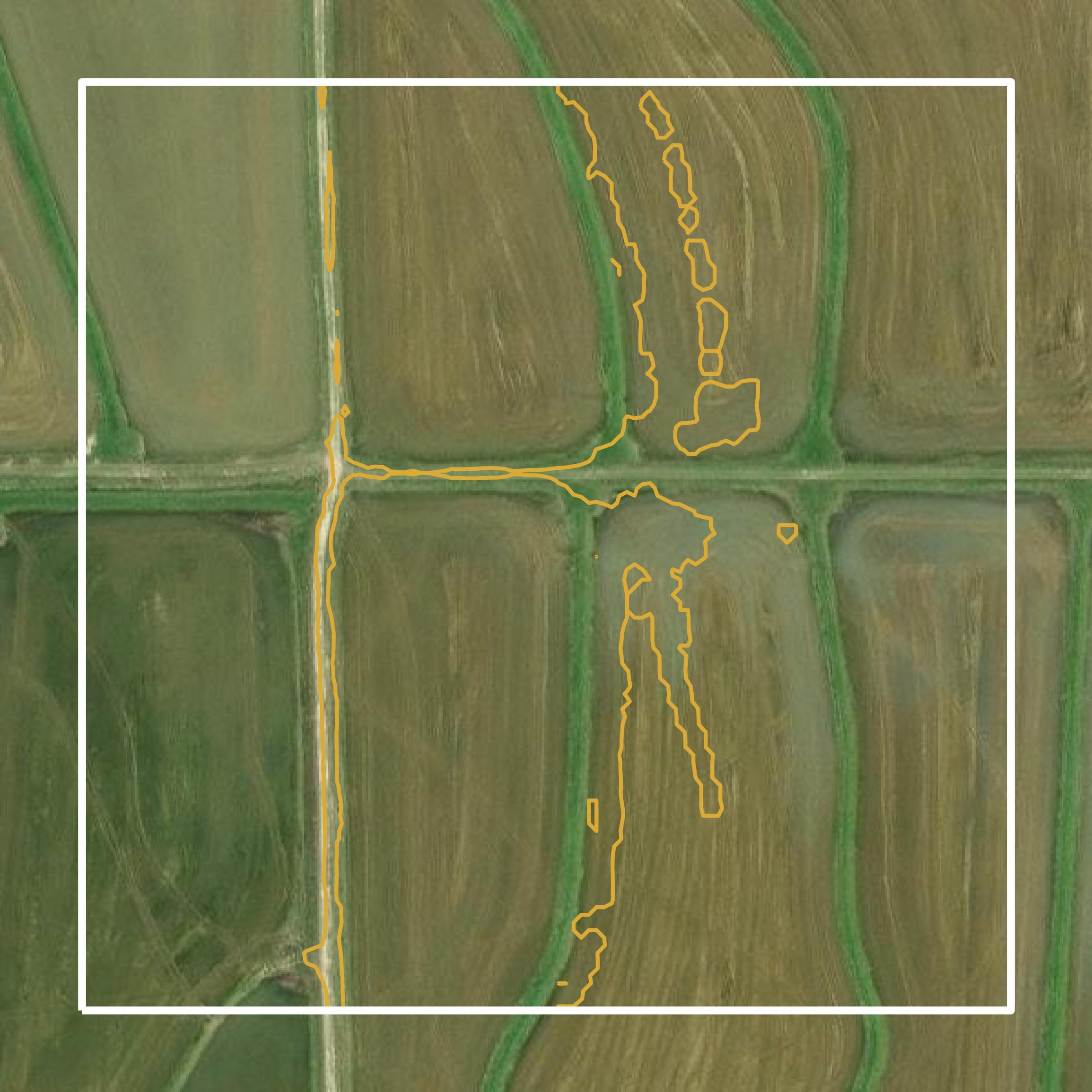This image shows a contour map in Allen Parish created using GIS data in Equator.