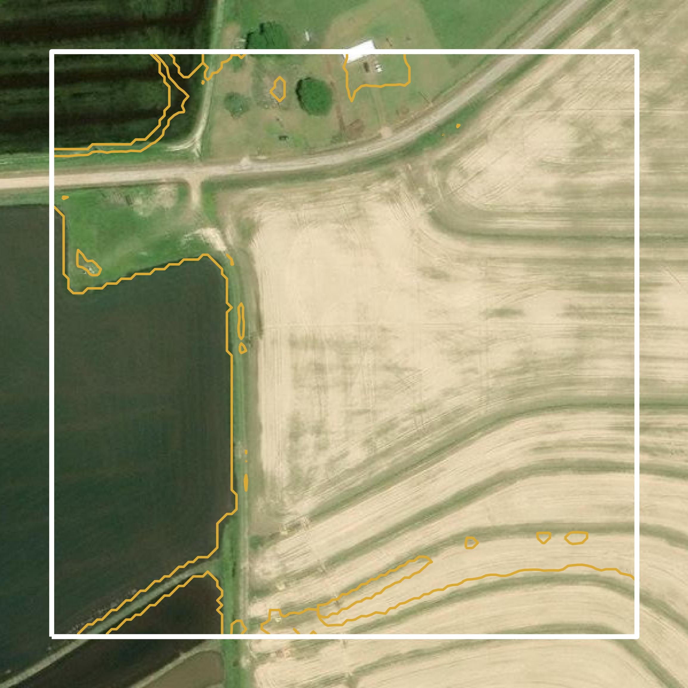 This image shows a contour map in Allen Parish created using GIS data in Equator.