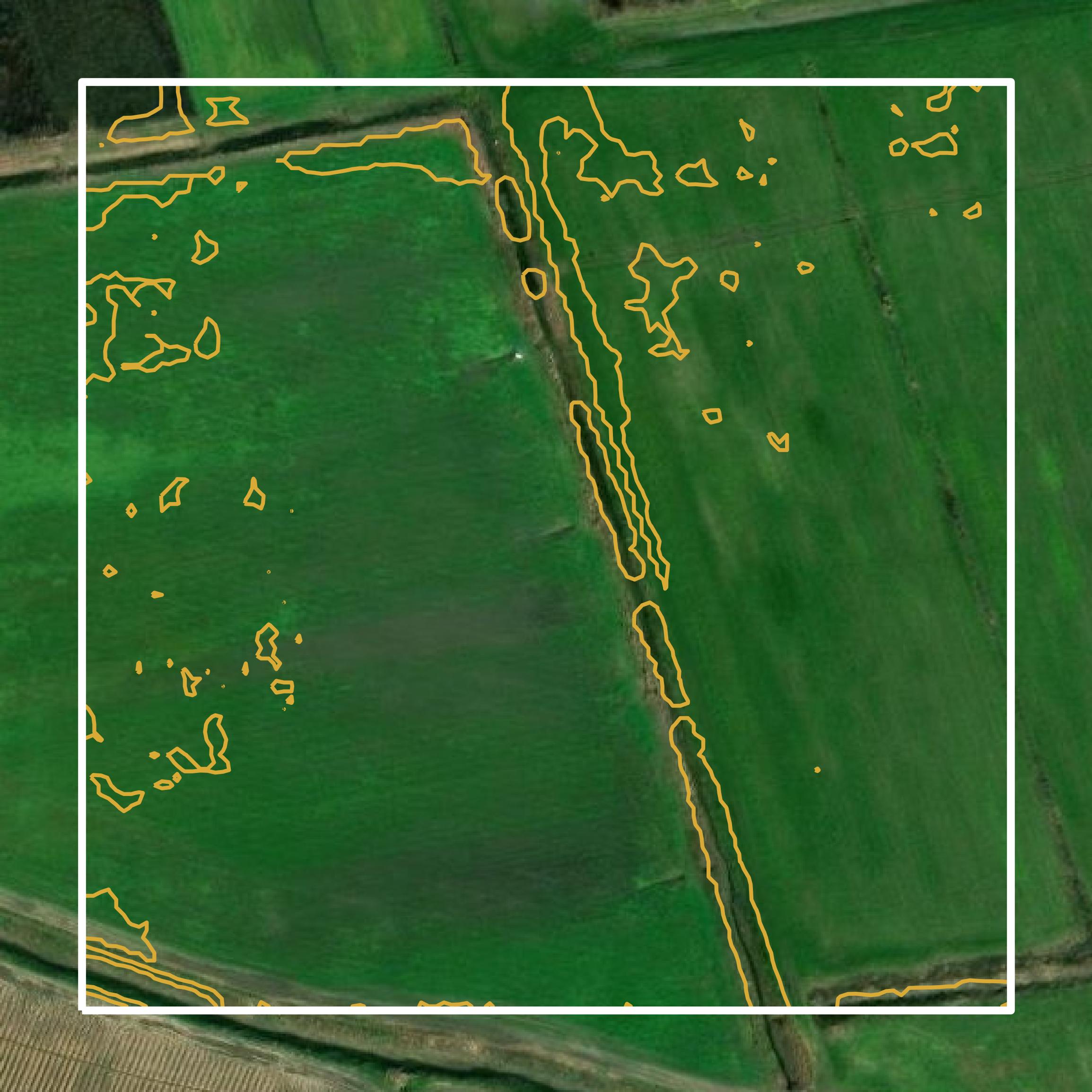 This image shows a contour map in Ascension Parish created using GIS data in Equator.