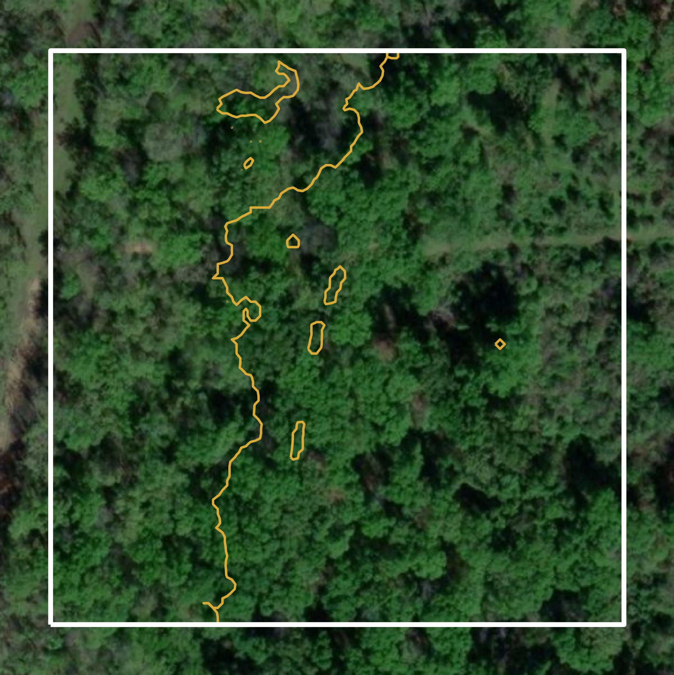 This image shows a contour map in Bossier Parish created using GIS data in Equator.