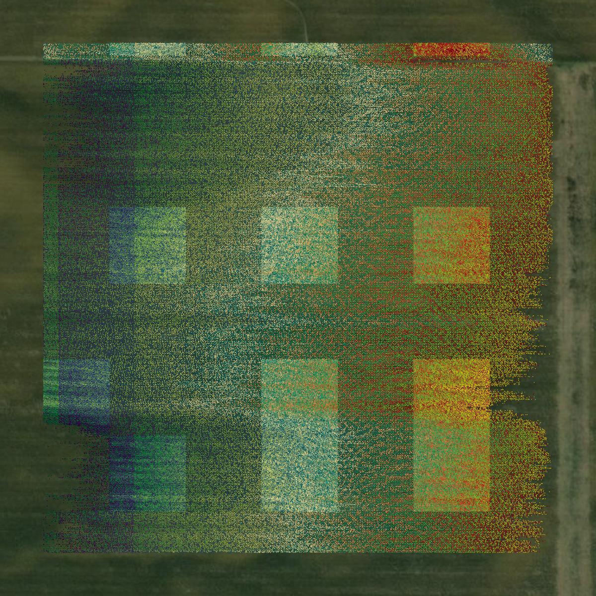 This image shows a LiDAR point cloud in Catahoula Parish created using GIS data in Equator.