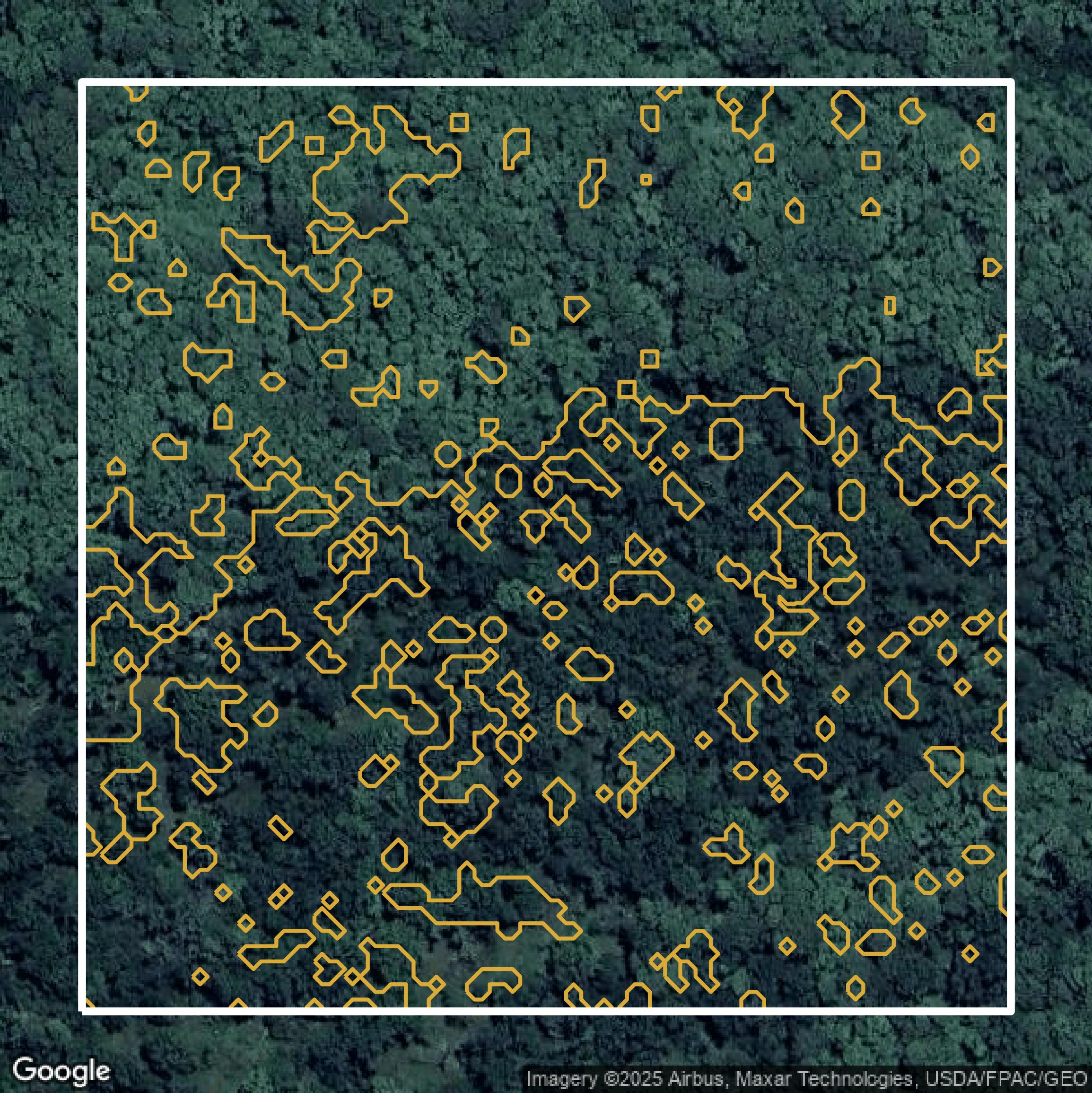 This image shows a contour map in East Baton Rouge Parish created using GIS data in Equator.