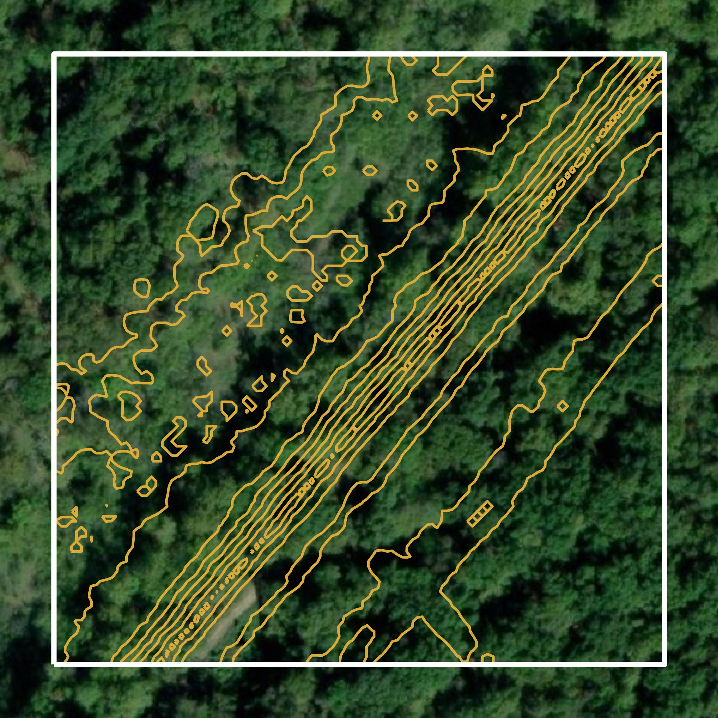 This image shows a contour map in East Carroll Parish created using GIS data in Equator.