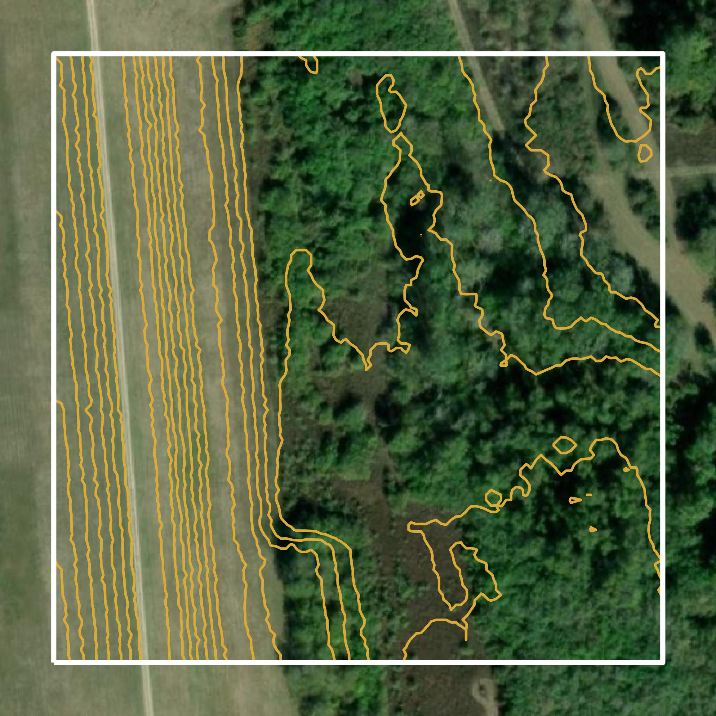 This image shows a contour map in East Carroll Parish created using GIS data in Equator.