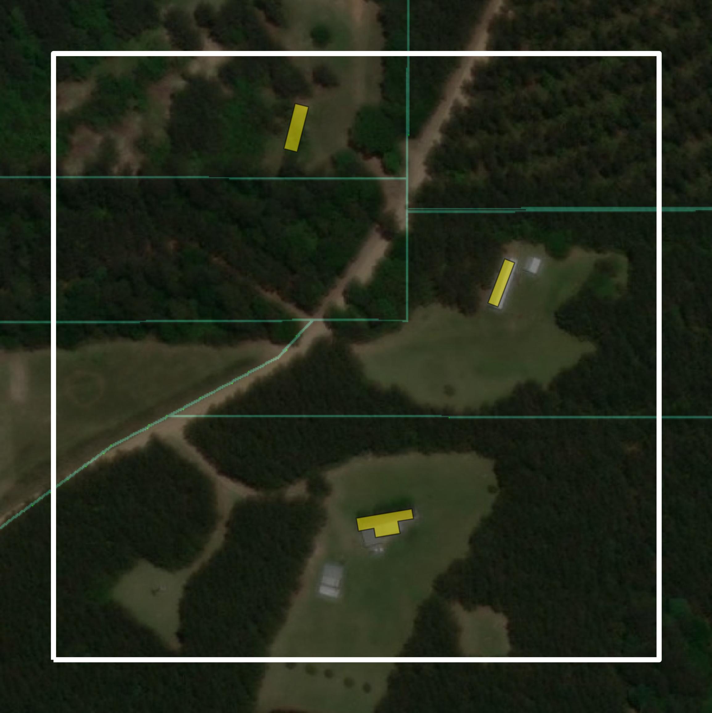 This image shows parcel and building data in East Feliciana Parish created using GIS data in Equator.