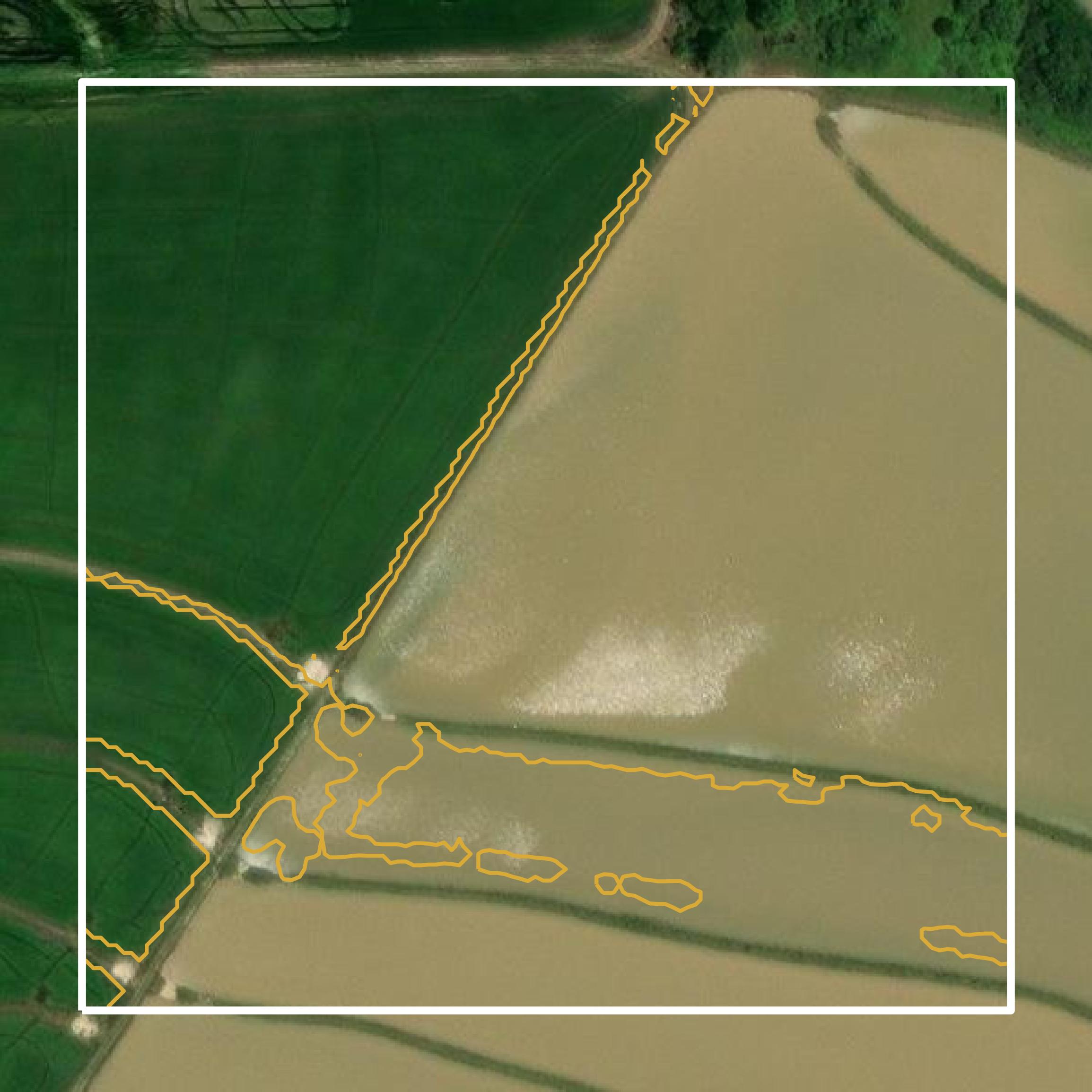 This image shows a contour map in Evangeline Parish created using GIS data in Equator.