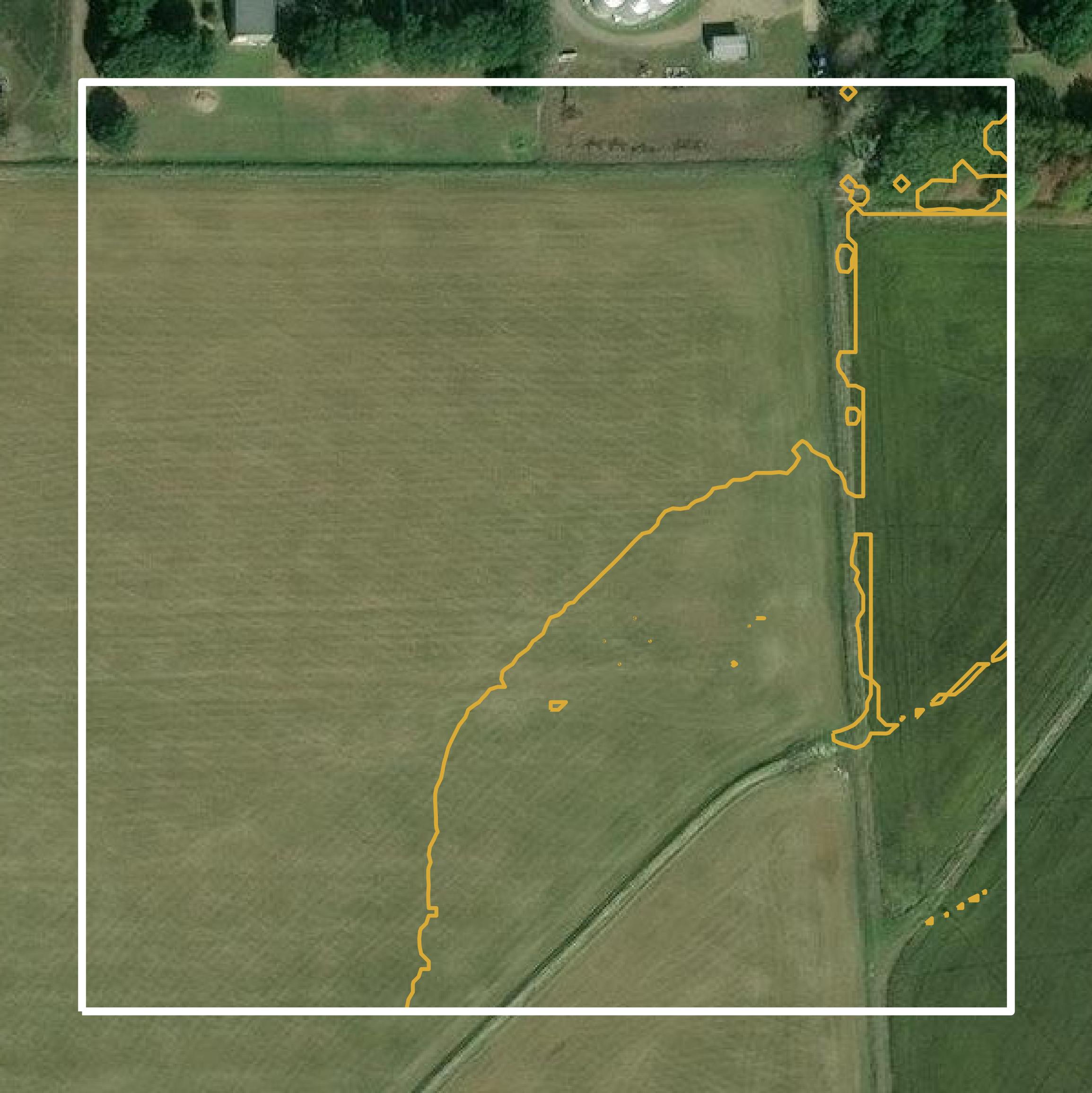 This image shows a contour map in Evangeline Parish created using GIS data in Equator.
