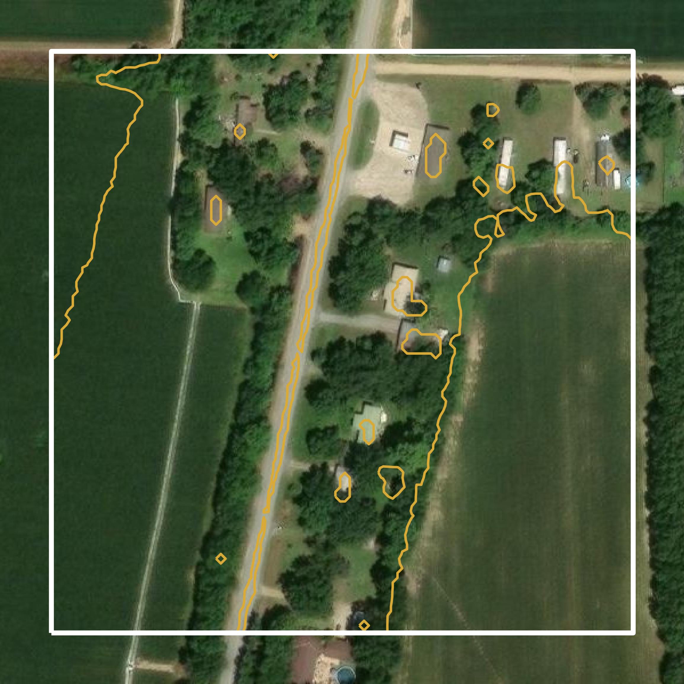 This image shows a contour map in Franklin Parish created using GIS data in Equator.