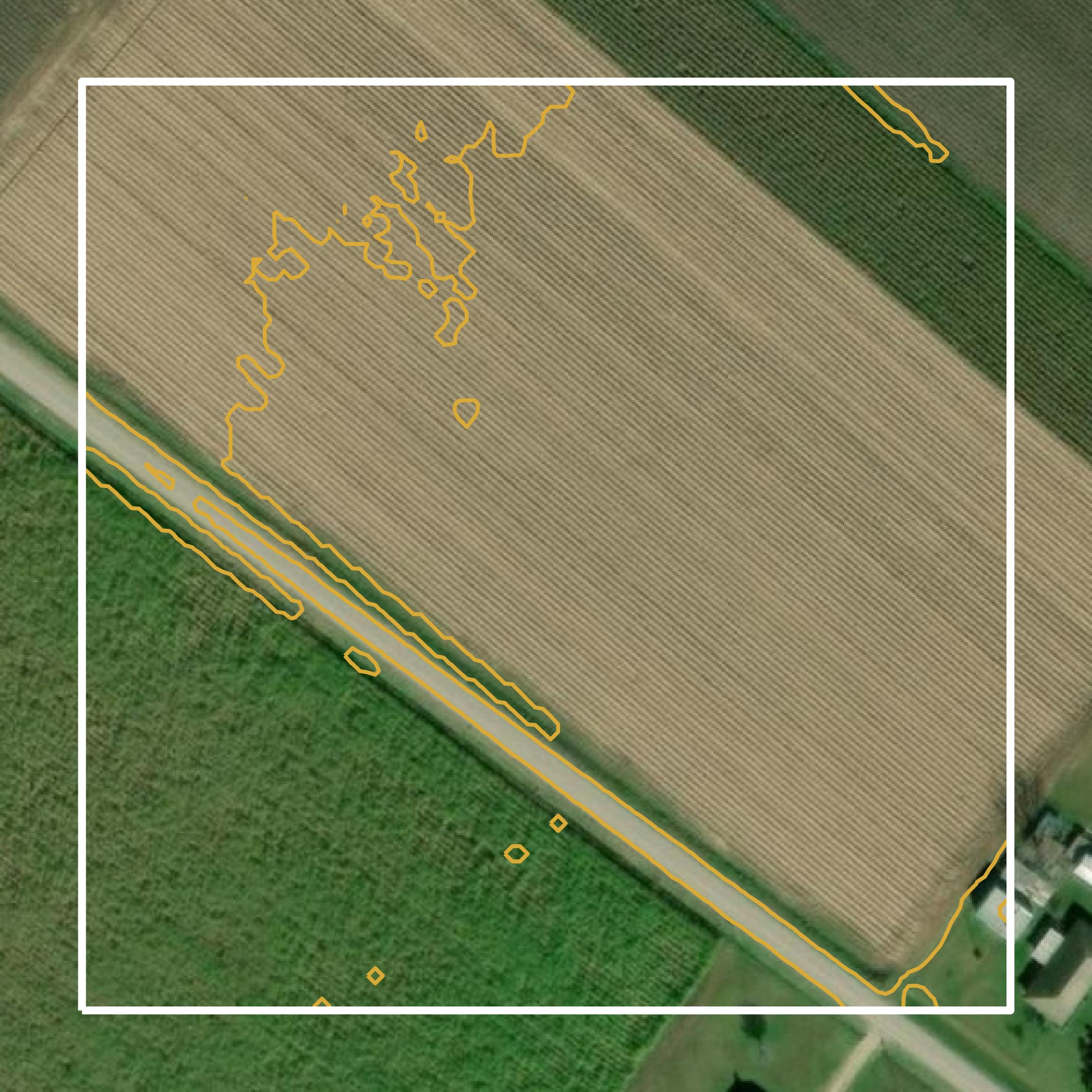 This image shows a contour map in Iberia Parish created using GIS data in Equator.