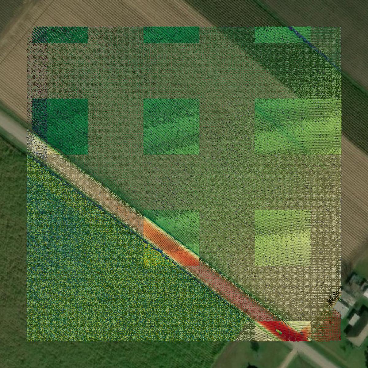 This image shows a LiDAR point cloud in Iberia Parish created using GIS data in Equator.