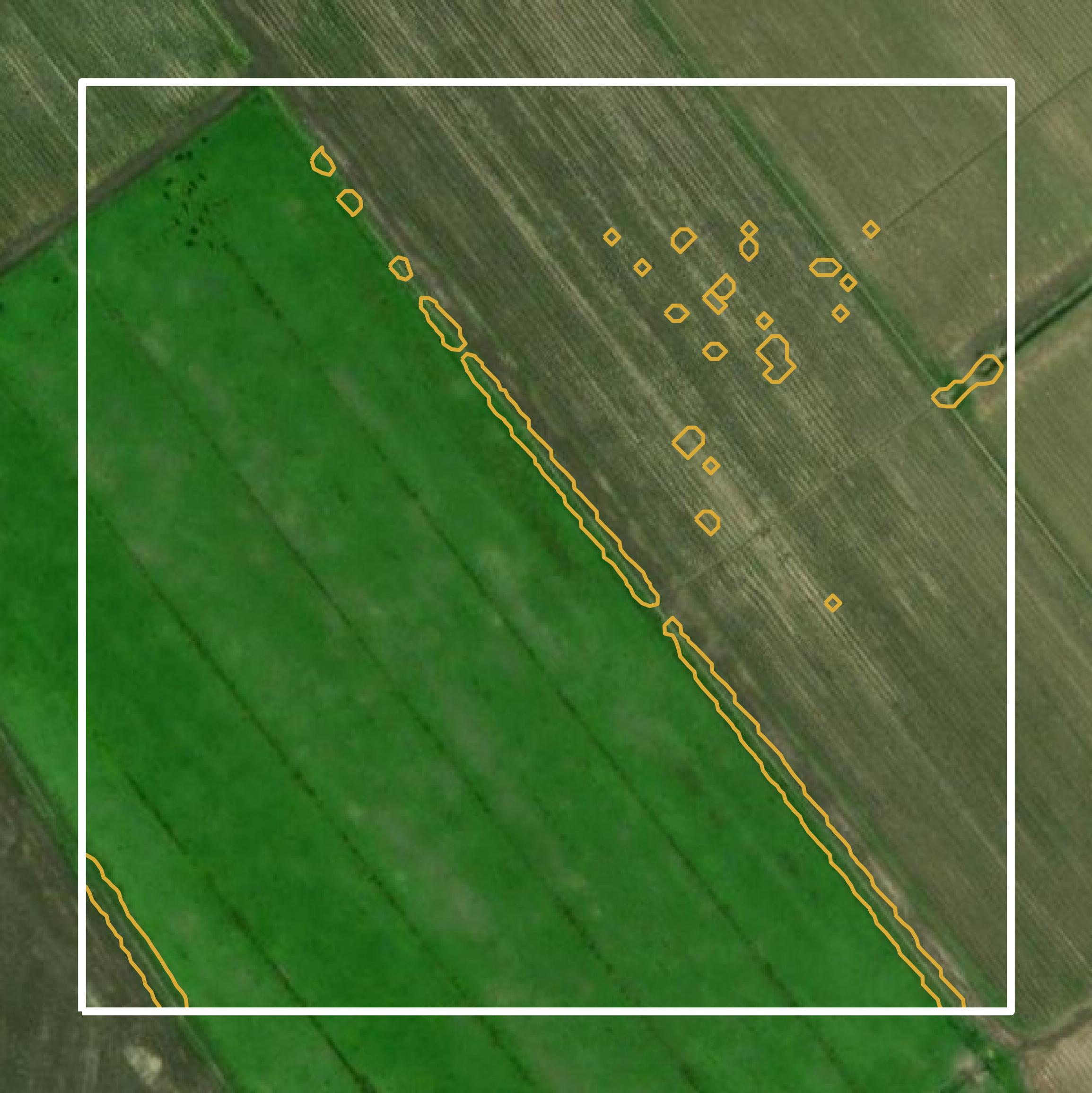 This image shows a contour map in Iberville Parish created using GIS data in Equator.