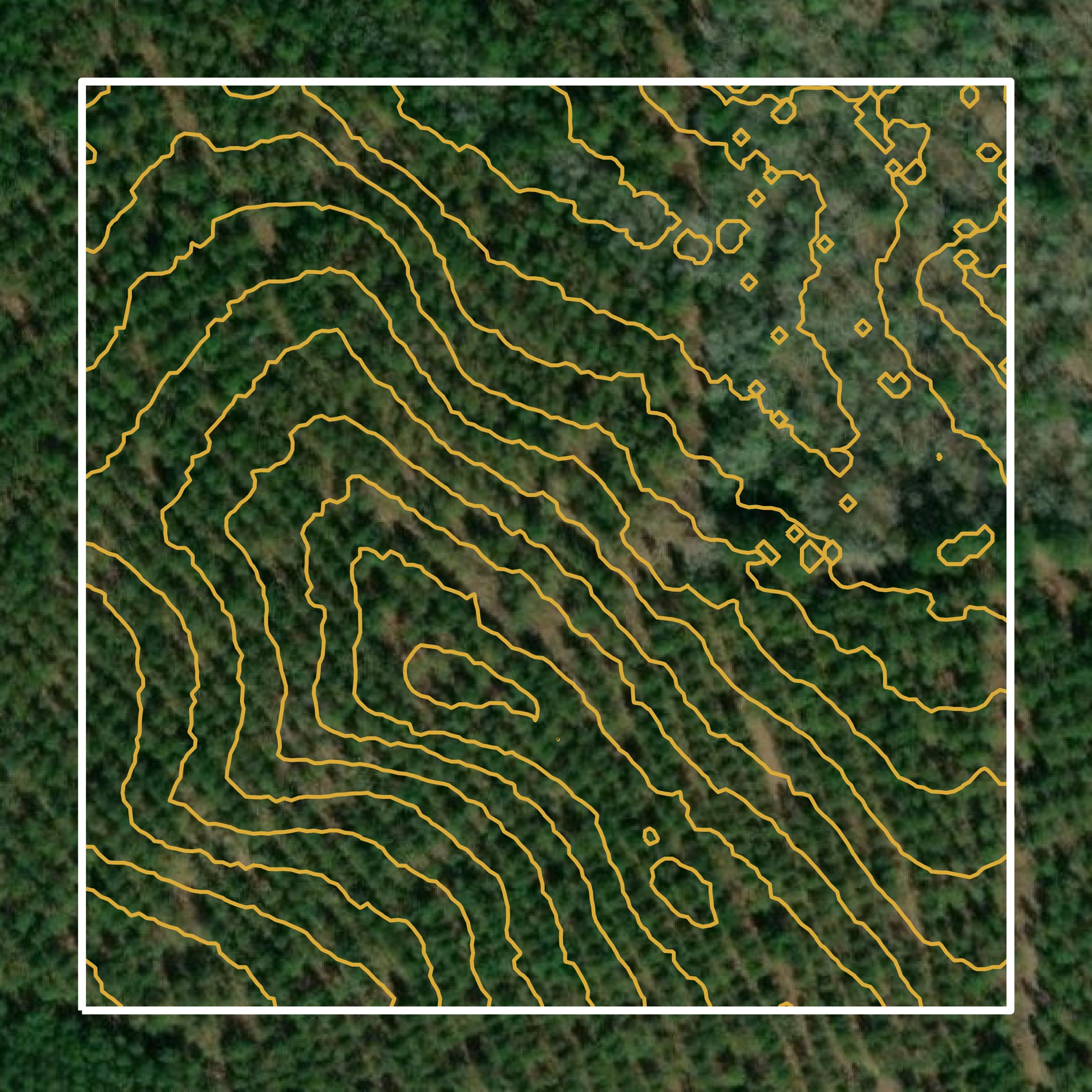 This image shows a contour map in Jackson Parish created using GIS data in Equator.