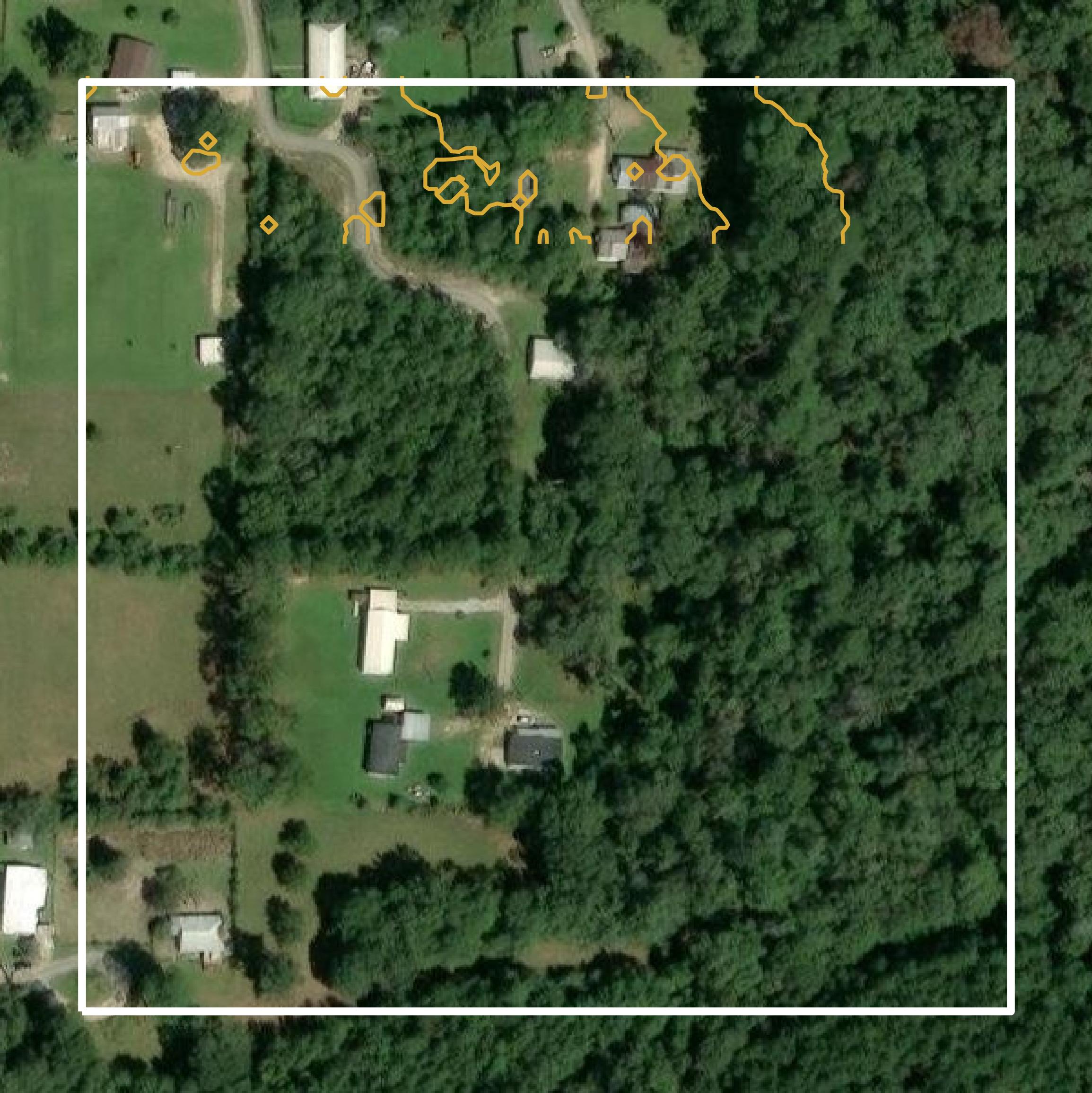 This image shows a contour map in Jefferson Davis Parish created using GIS data in Equator.